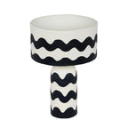 Tropea Black Waves Papier Mache Table Lamp