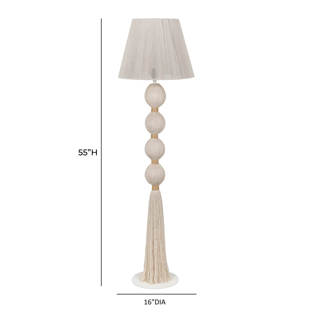 Samba White Cotton Floor Lamp