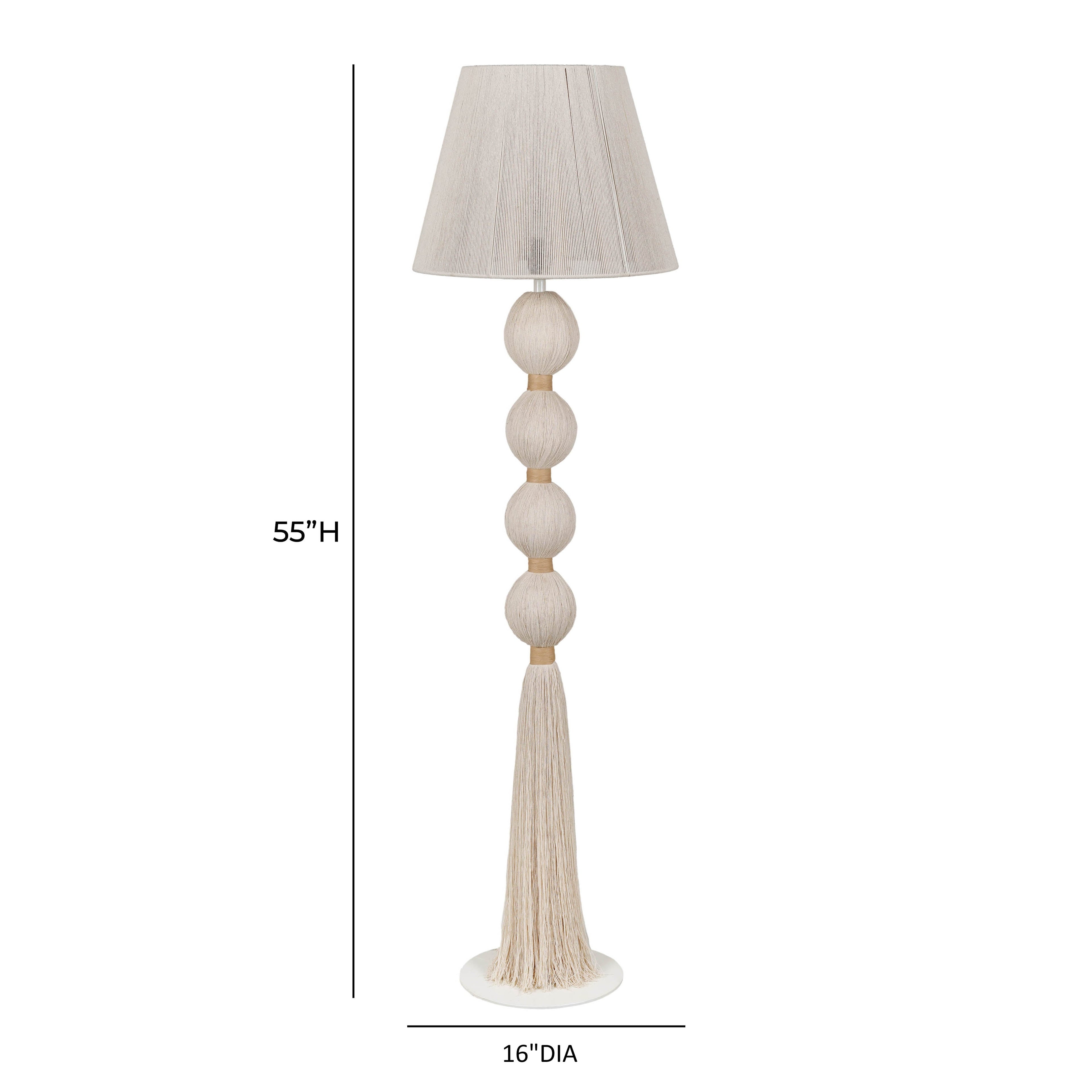 Samba White Cotton Floor Lamp