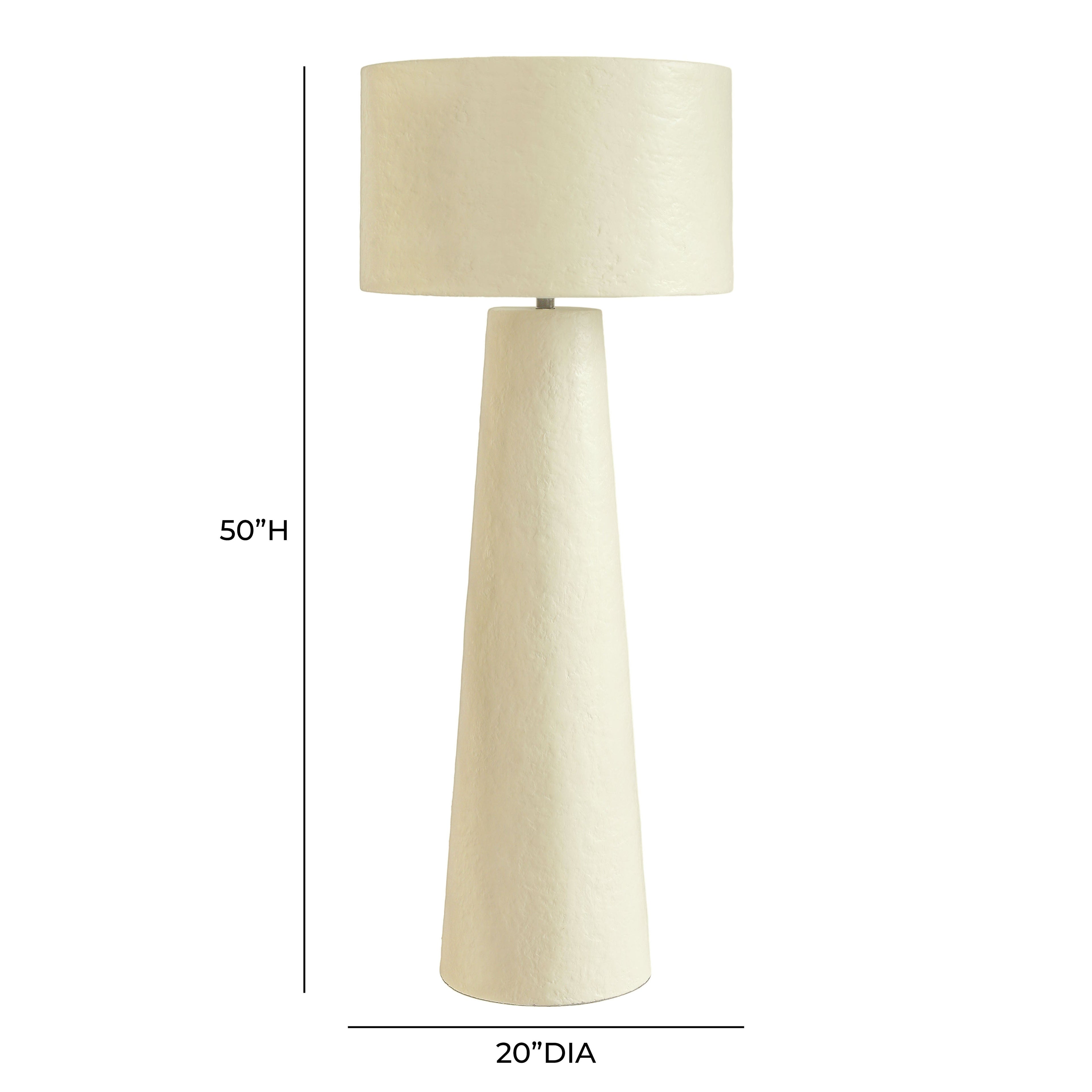 Yala Cream Papier Mache Floor Lamp