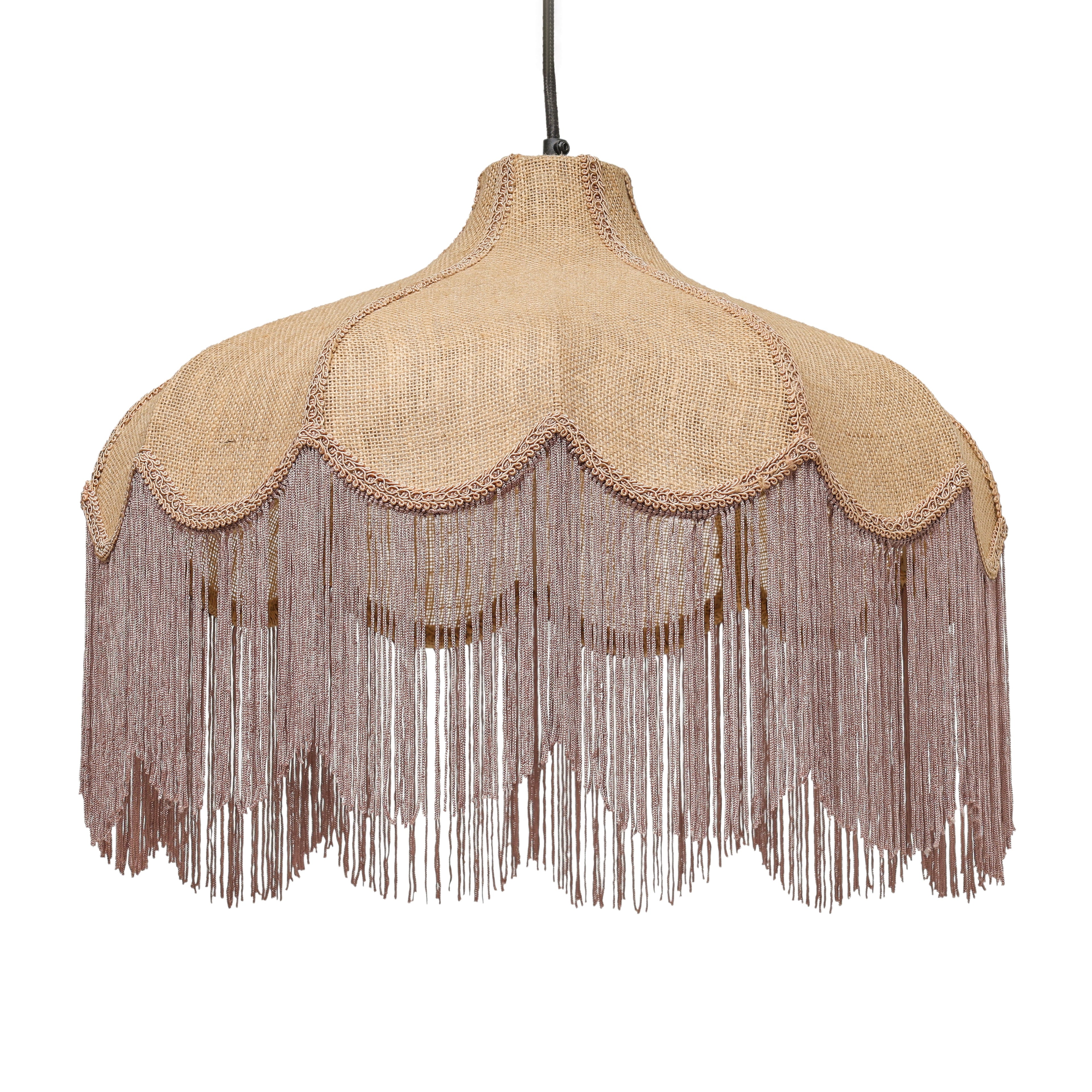 Buchanan Jute Fringed Scalloped Pendant Light