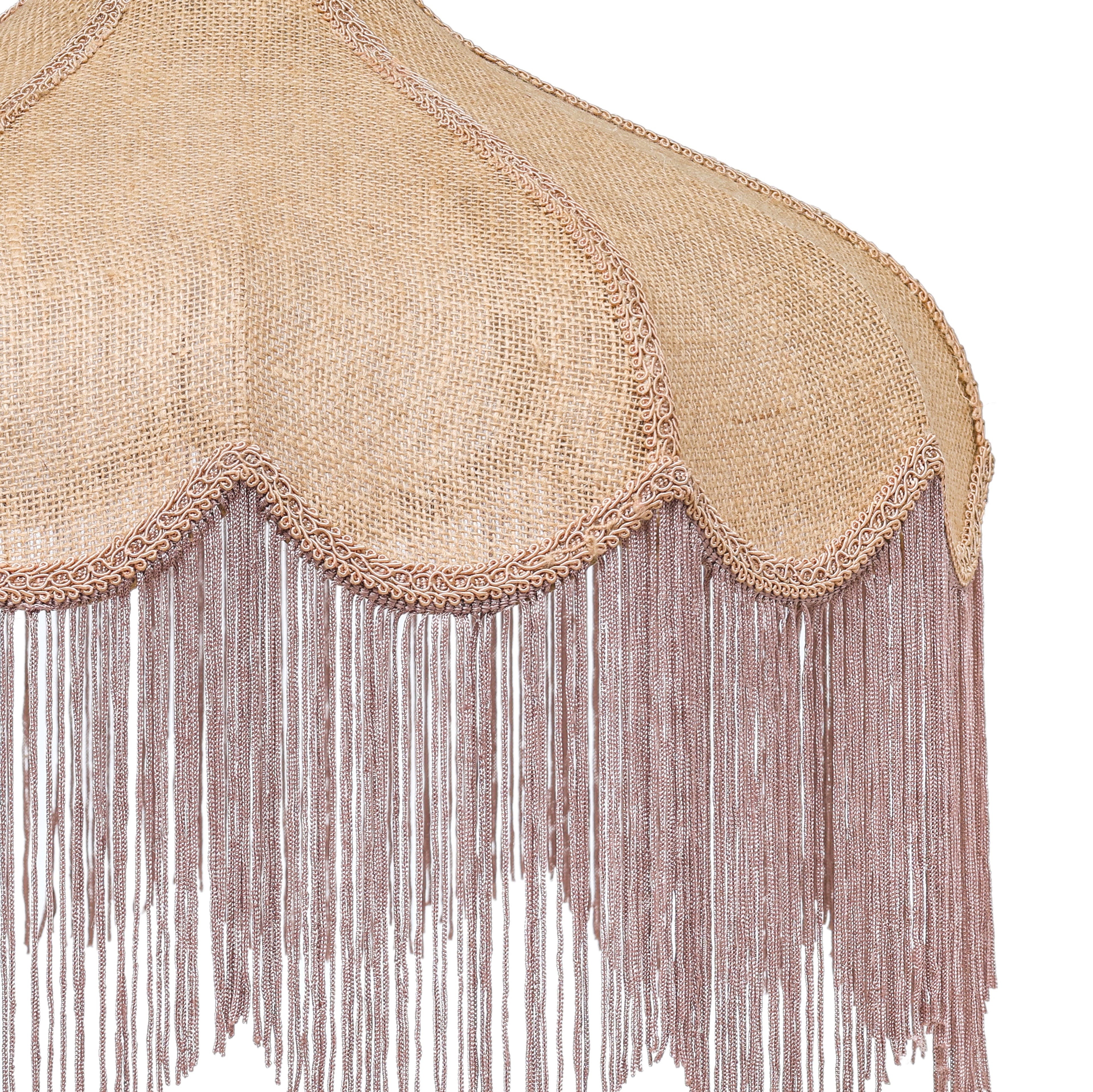 Buchanan Jute Fringed Scalloped Pendant Light