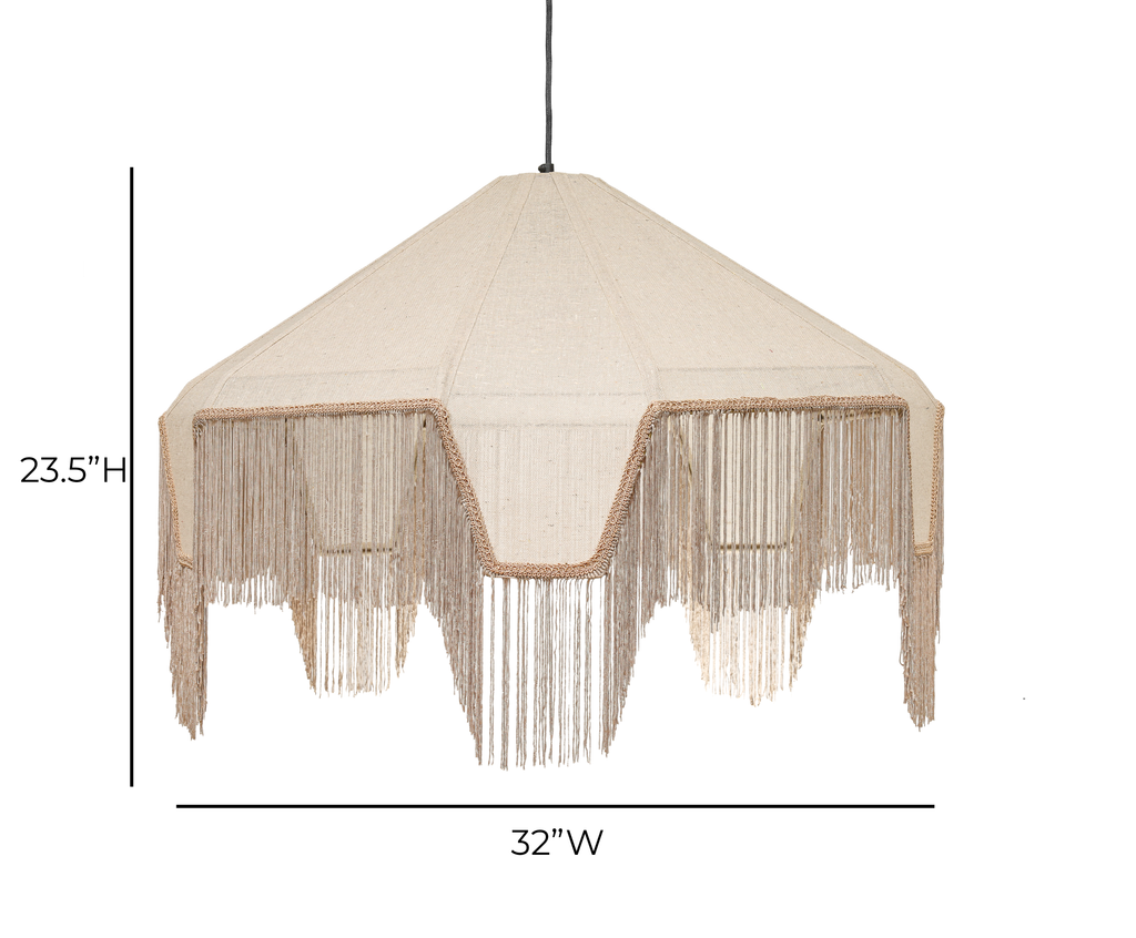 Buchanan Fabric Fringed Angled Pendant Light