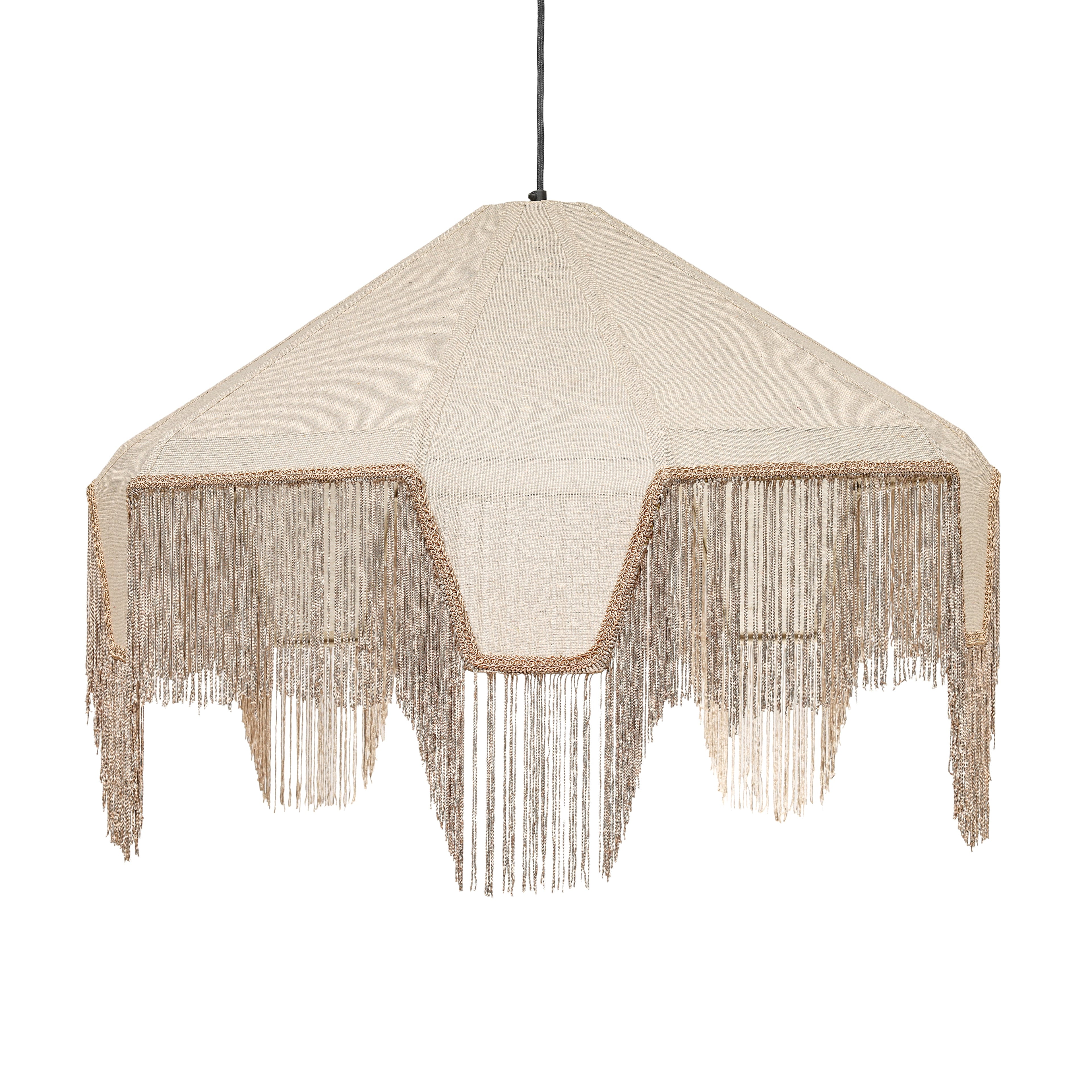Buchanan Fabric Fringed Angled Pendant Light