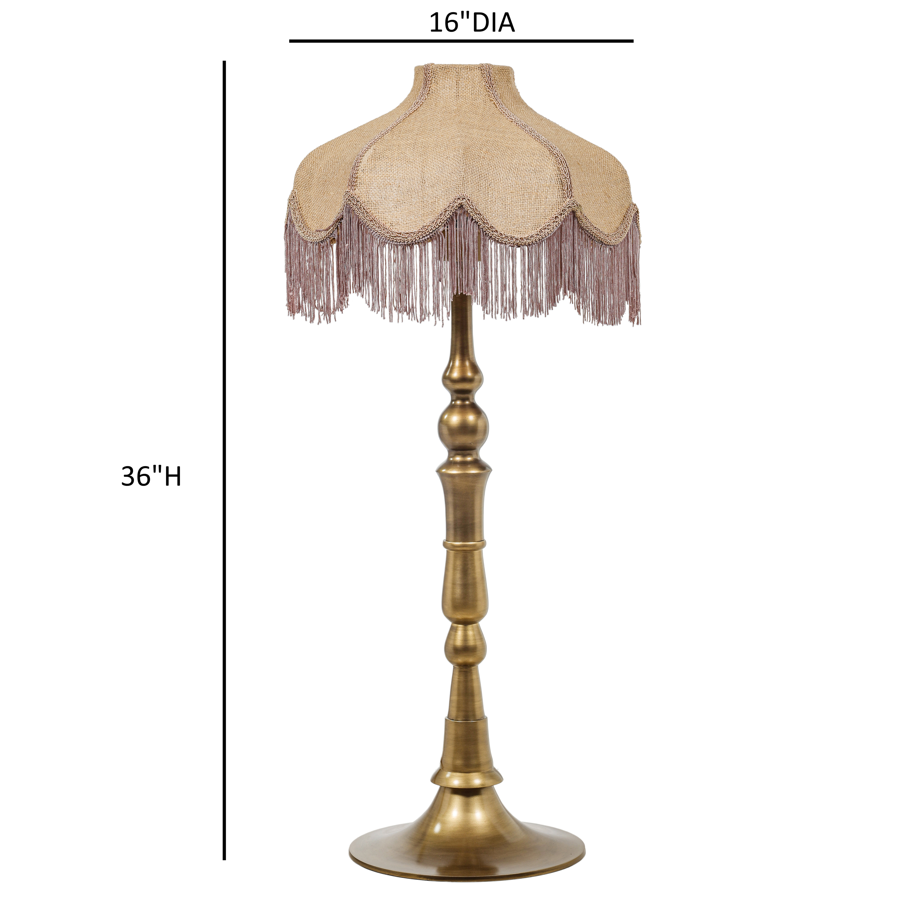 Buchanan Jute Fringed Scalloped Table Lamp