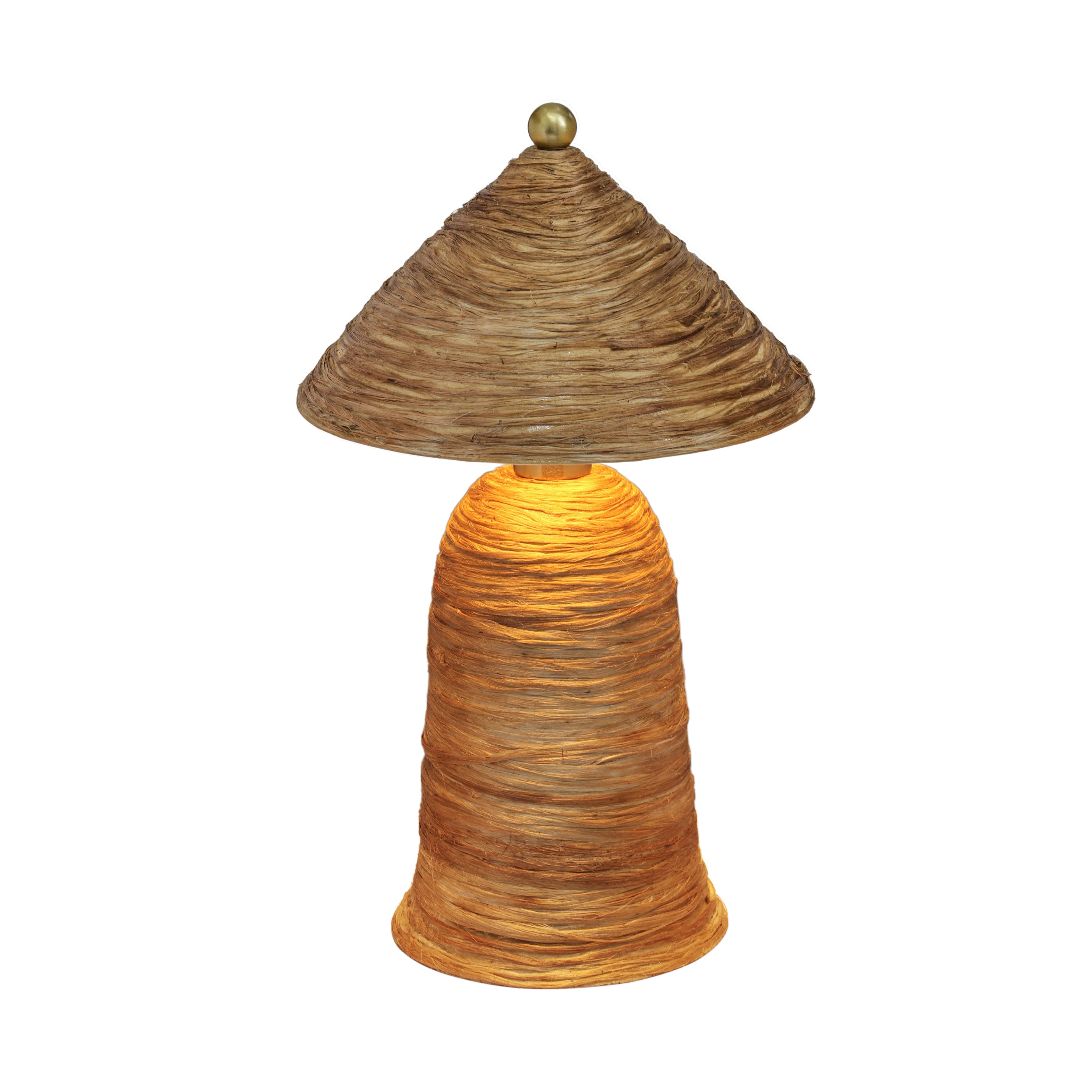 Coco Natural Coconut Fiber Pointed Table Lamp
