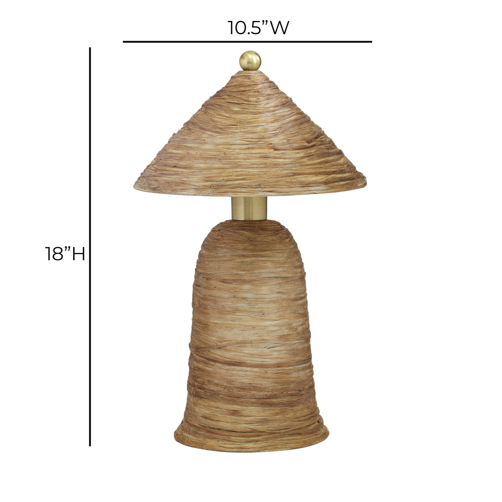 Coco Natural Coconut Fiber Pointed Table Lamp