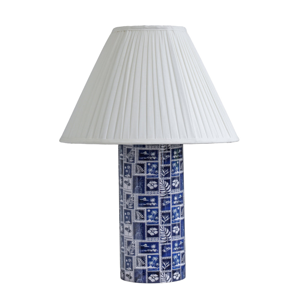 Stamp Blue Pleated Table Lamp