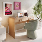 Moonrise 48 Natural Ash 2-Drawer Vanity Desk with Mirror