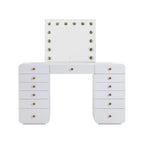 Hollywood 56 White Desk with Vanity Mirror