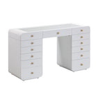 Hollywood 56 White Desk with Vanity Mirror