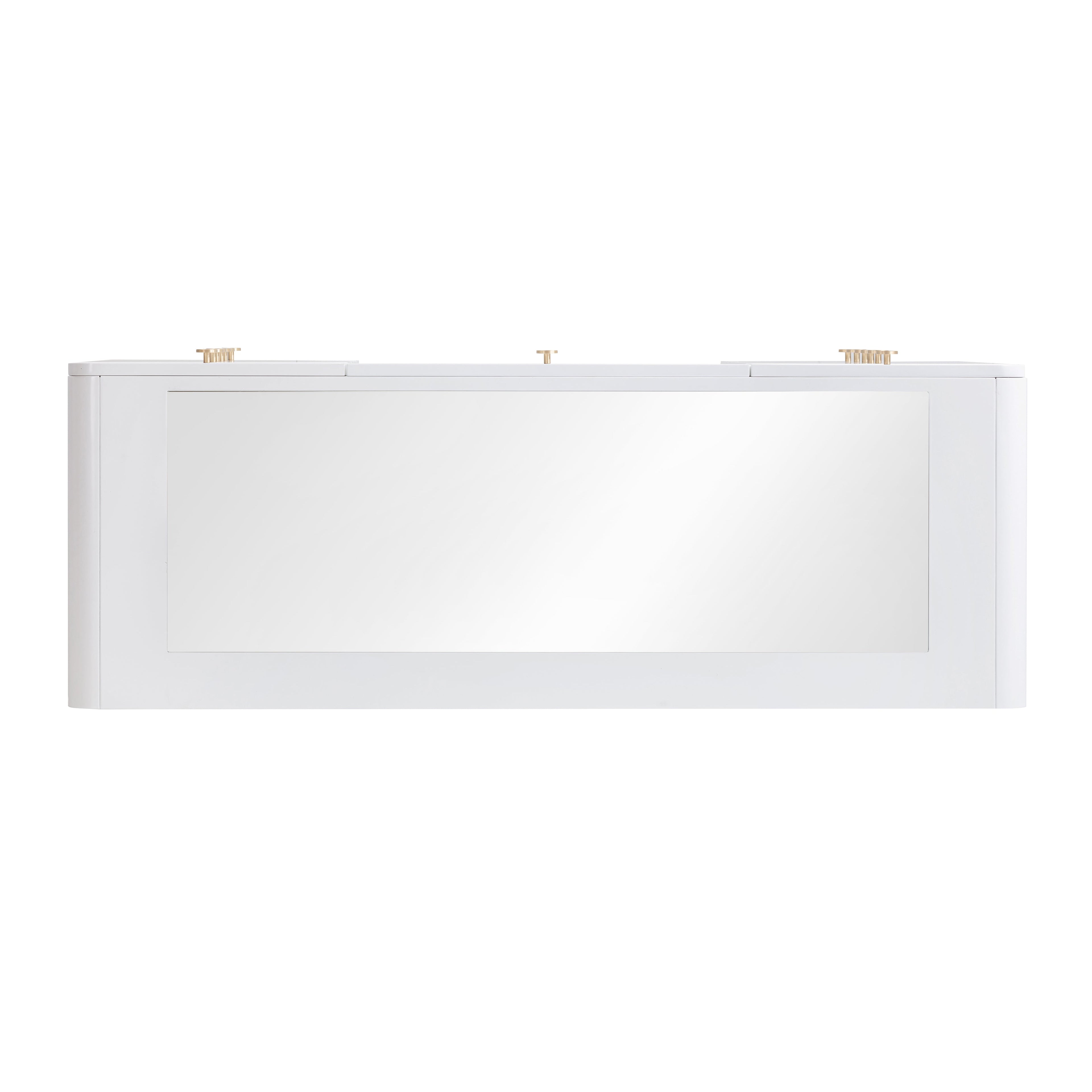 Hollywood 56 White Desk with LED Panel Vanity Mirror
