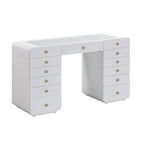 Hollywood 56 White 13-Drawer Vanity Desk
