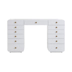 Hollywood 56 White 13-Drawer Vanity Desk
