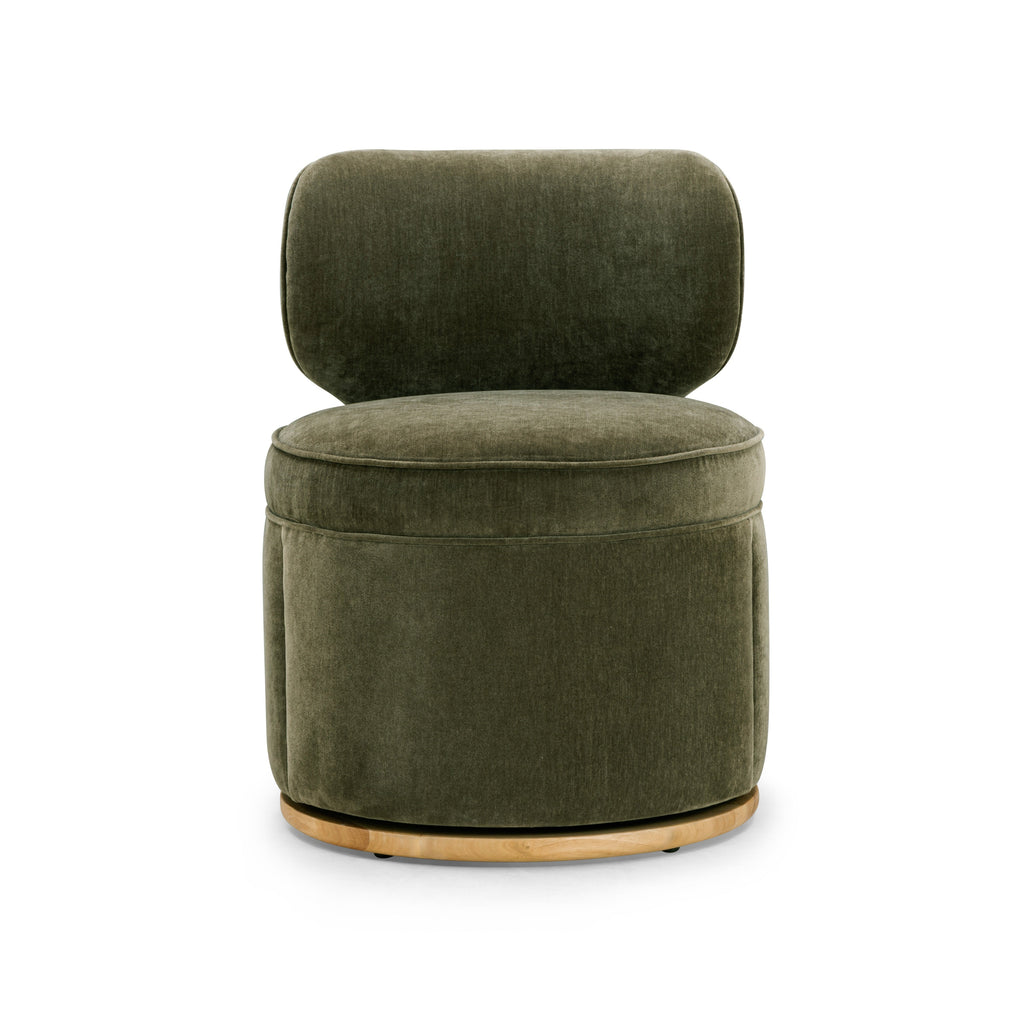 Amaya Green Upcycled Chenille Swivel Desk Chair