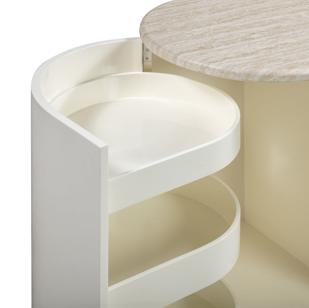 Marlene 47 Cream Faux Travertine Desk