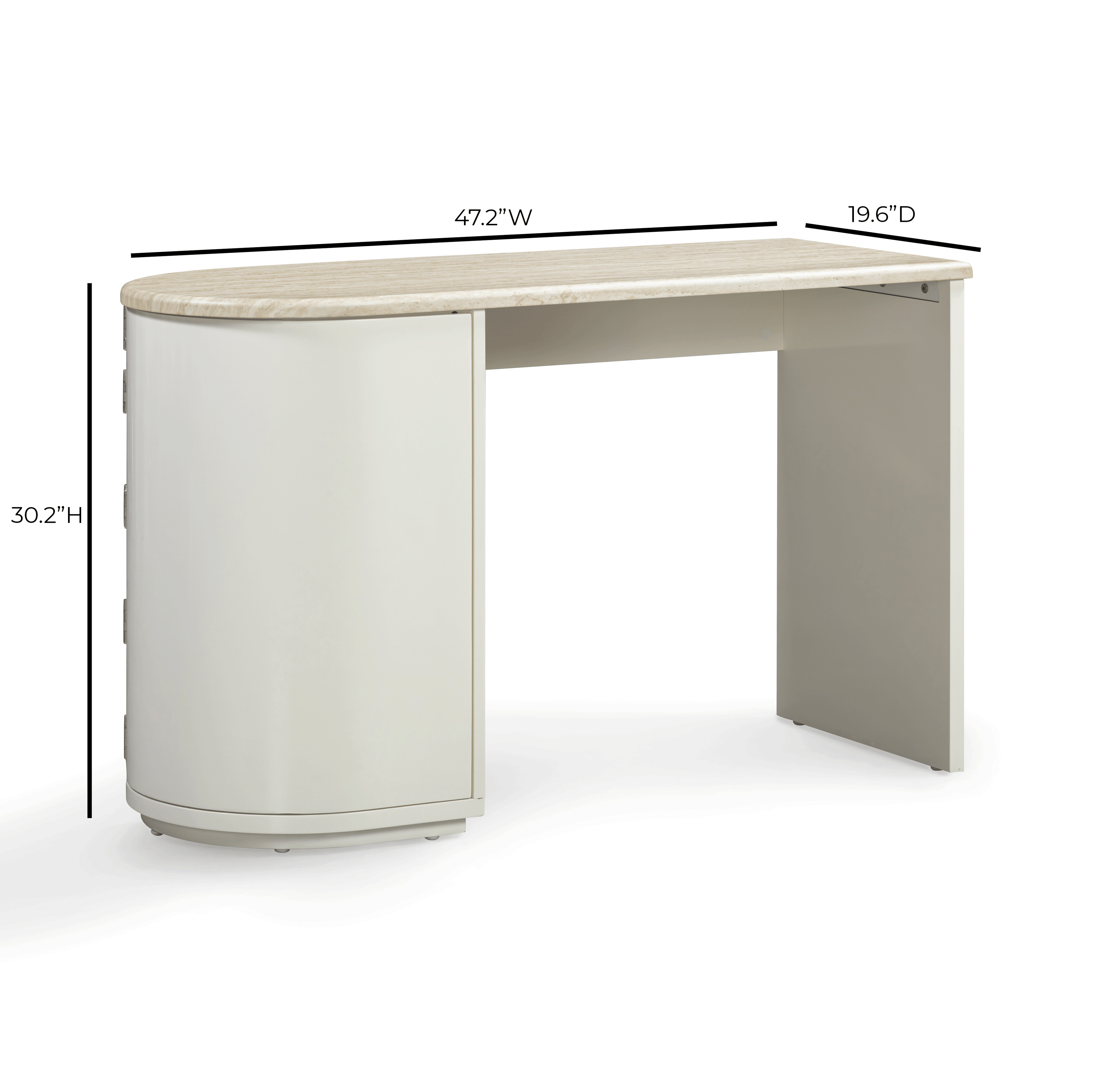 Marlene 47 Cream Faux Travertine Desk