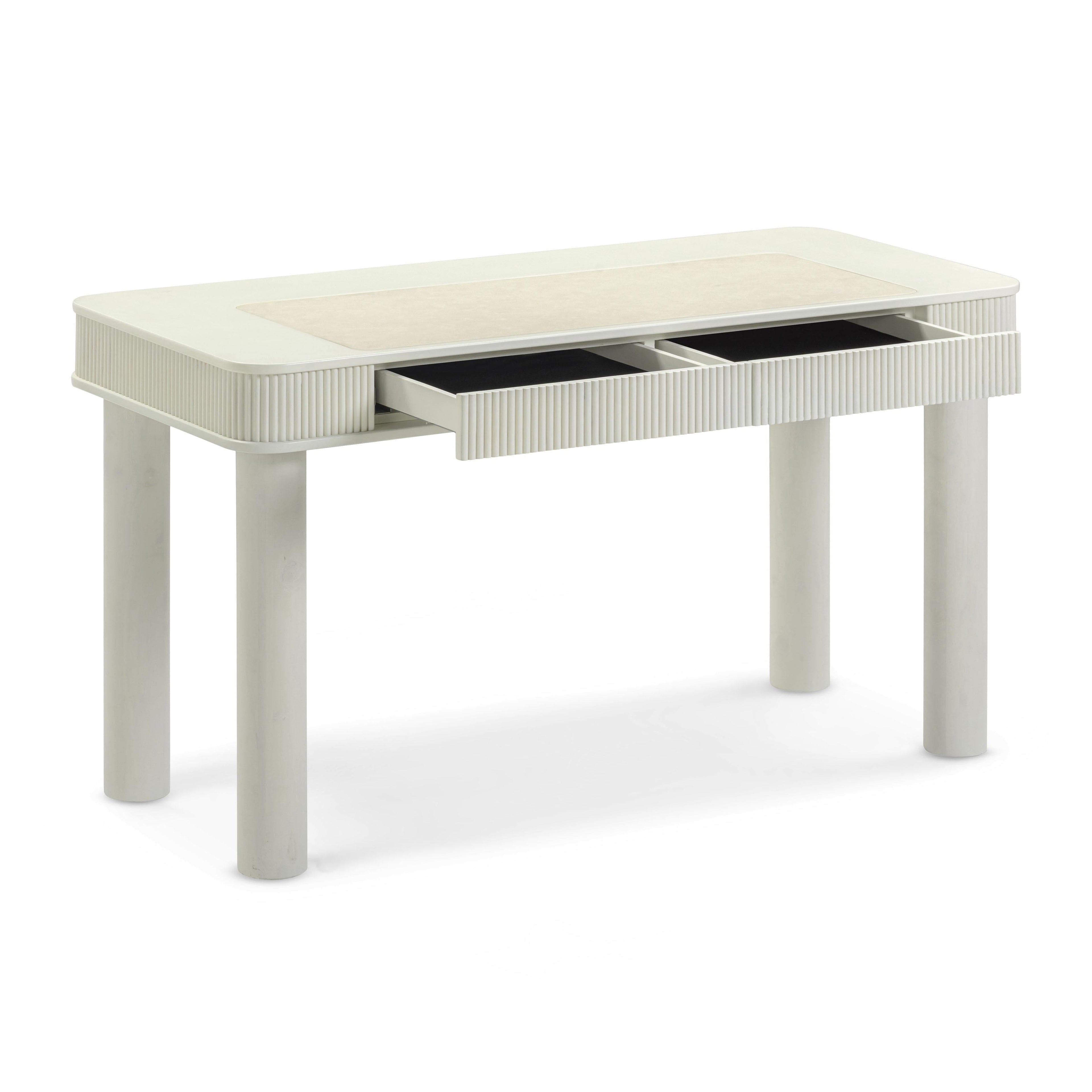 Sarah 55 Cream 2-Drawer Executive Work Desk