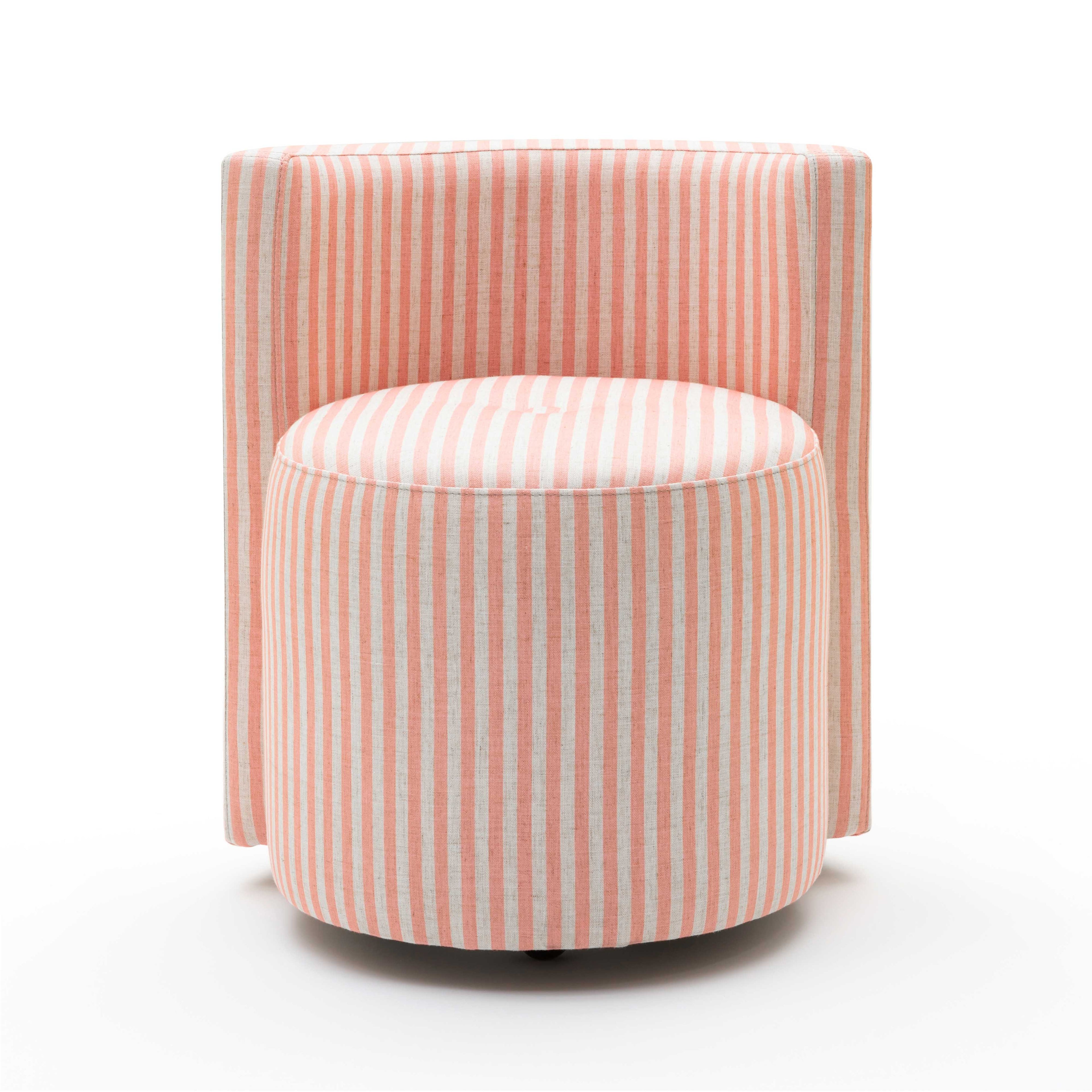 Alyssa Striped Linen Rolling Desk Chair