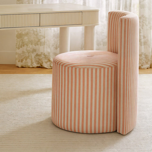 Alyssa Striped Linen Rolling Desk Chair