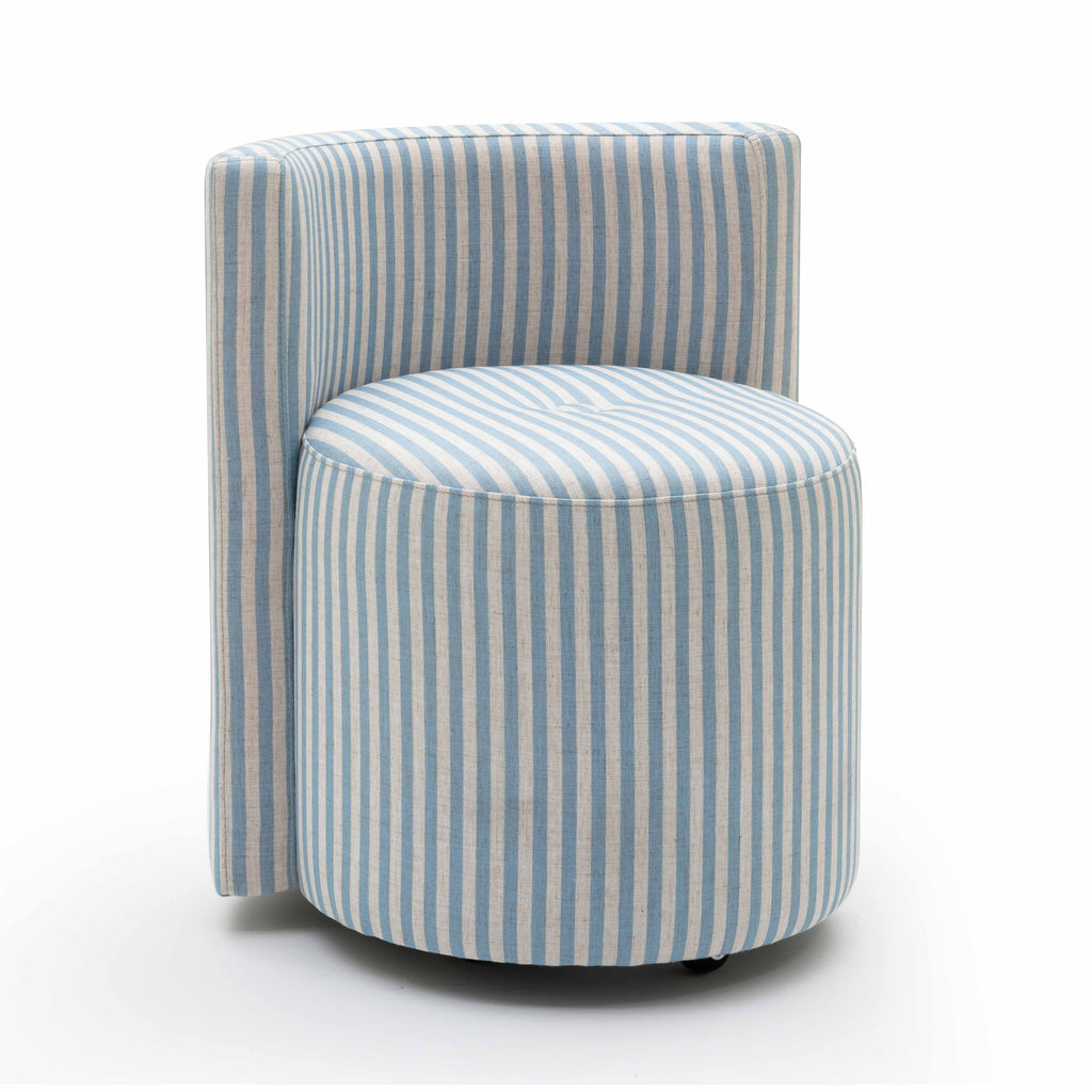 Alyssa Striped Linen Rolling Desk Chair