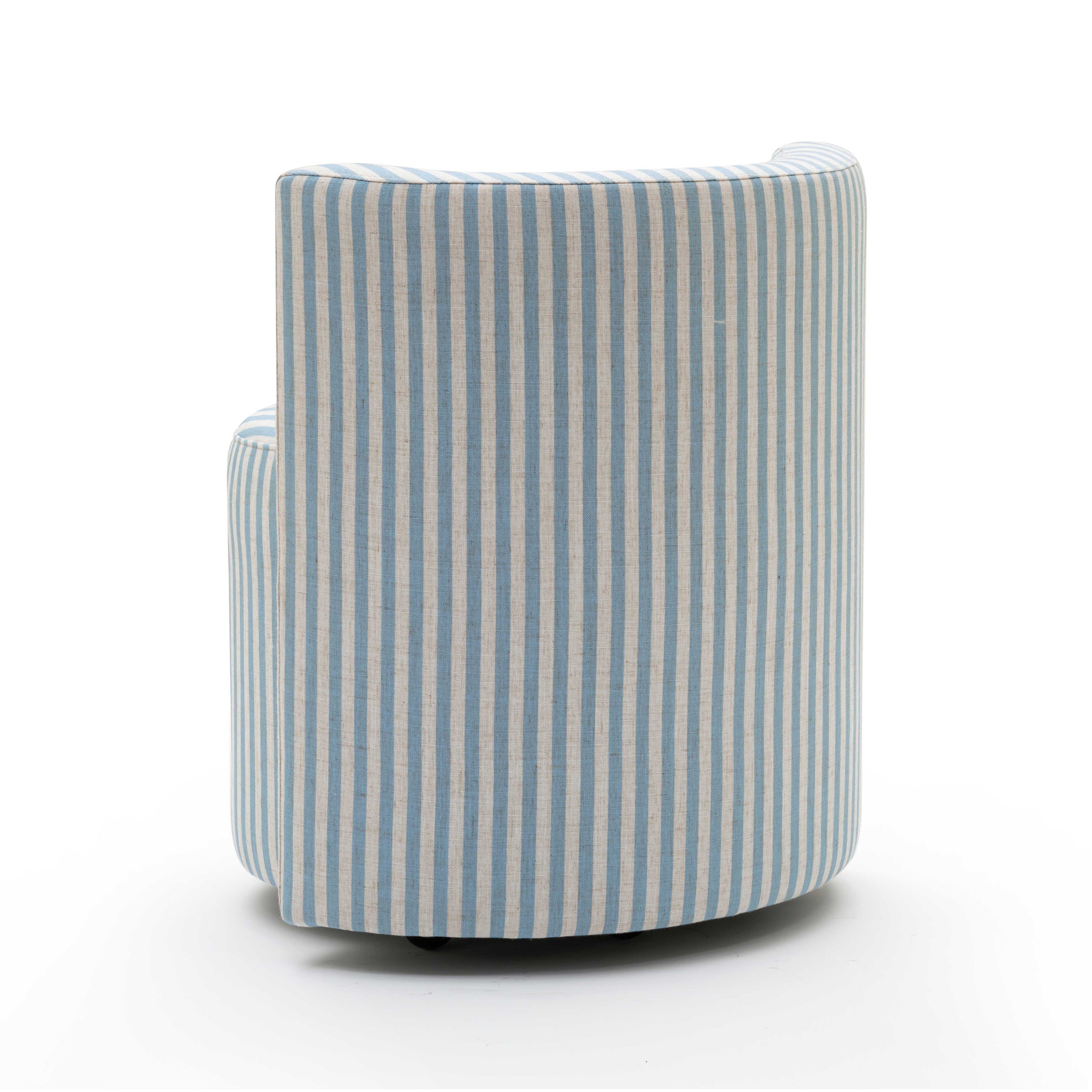 Alyssa Striped Linen Rolling Desk Chair