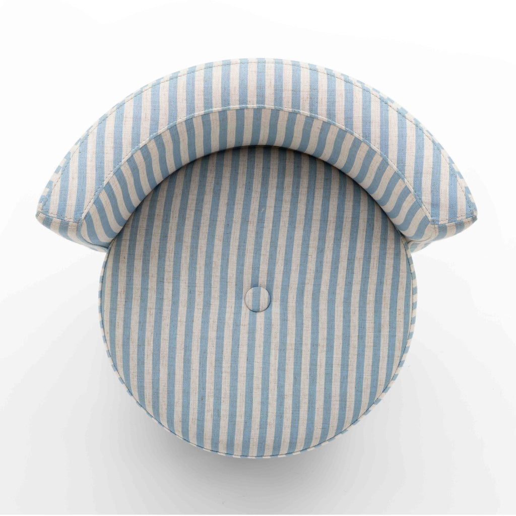 Alyssa Striped Linen Rolling Desk Chair