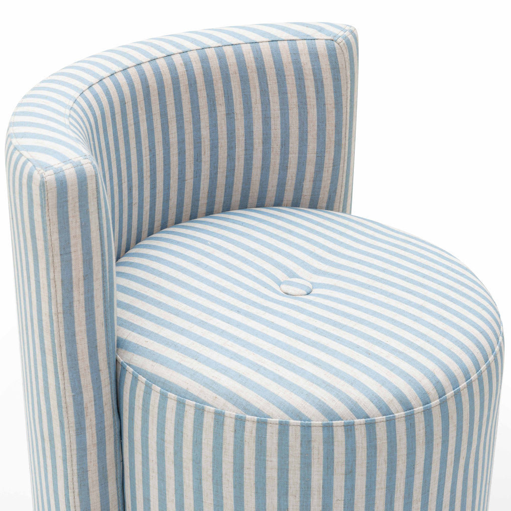 Alyssa Striped Linen Rolling Desk Chair