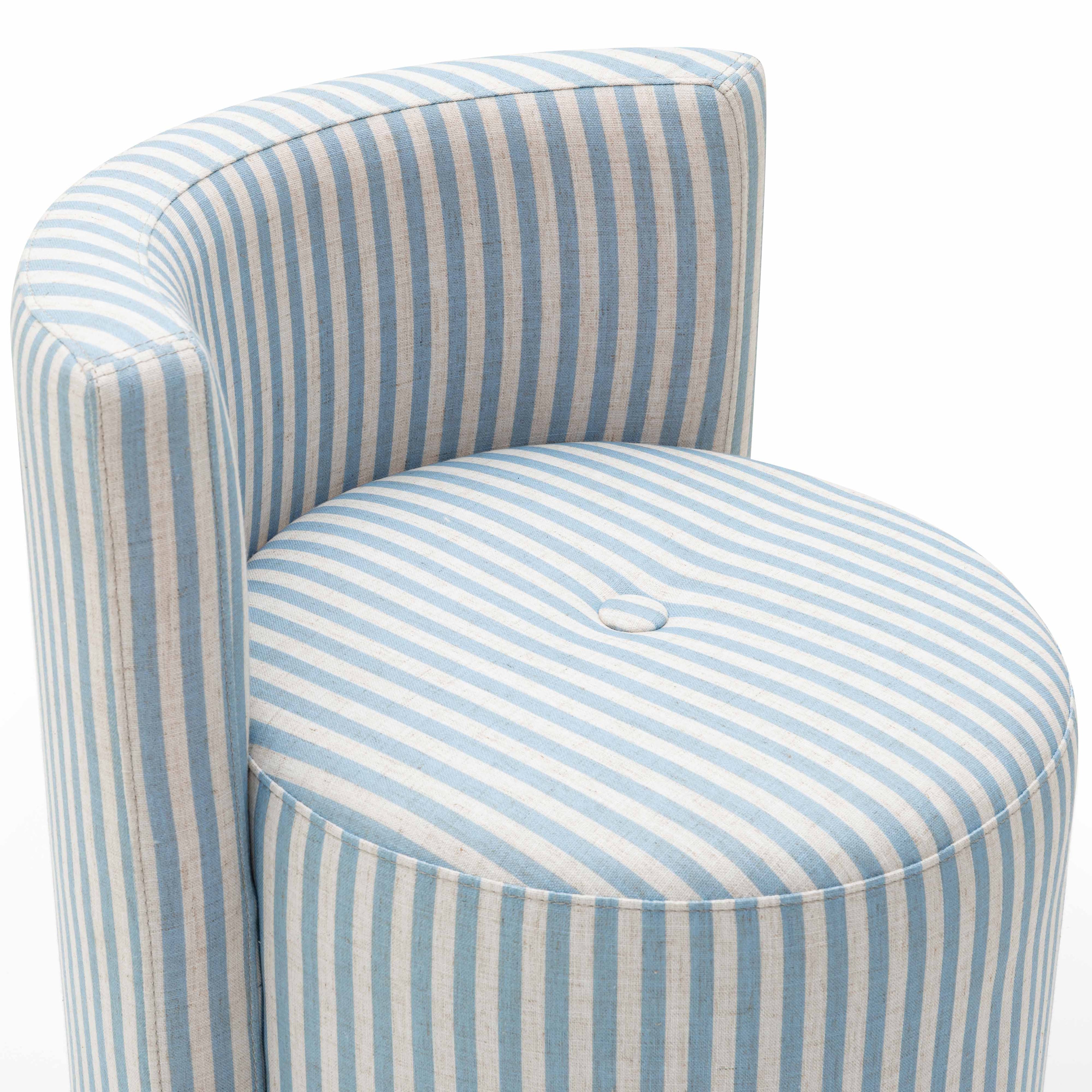 Alyssa Striped Linen Rolling Desk Chair