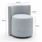 Alyssa Striped Linen Rolling Desk Chair