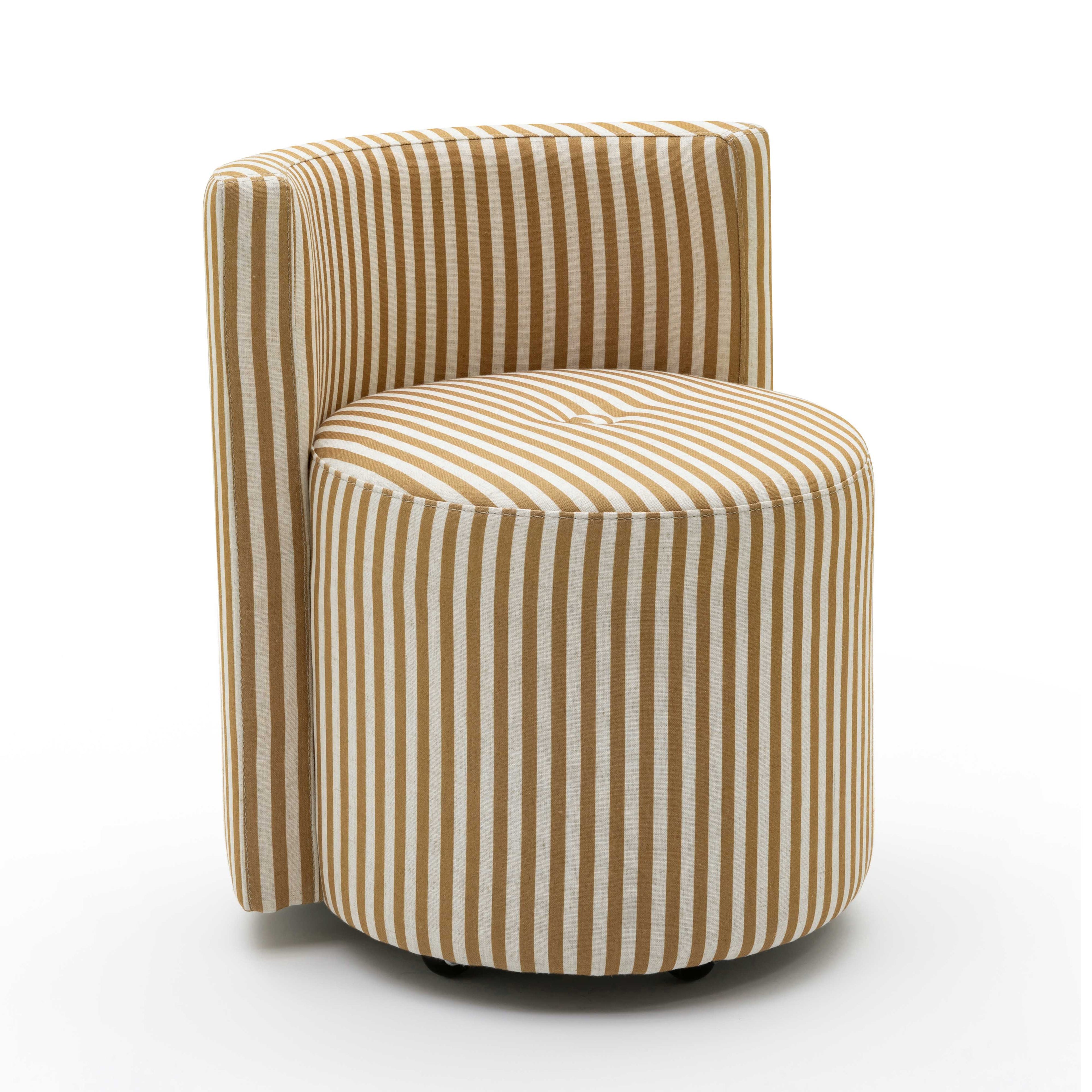 Alyssa Striped Linen Rolling Desk Chair
