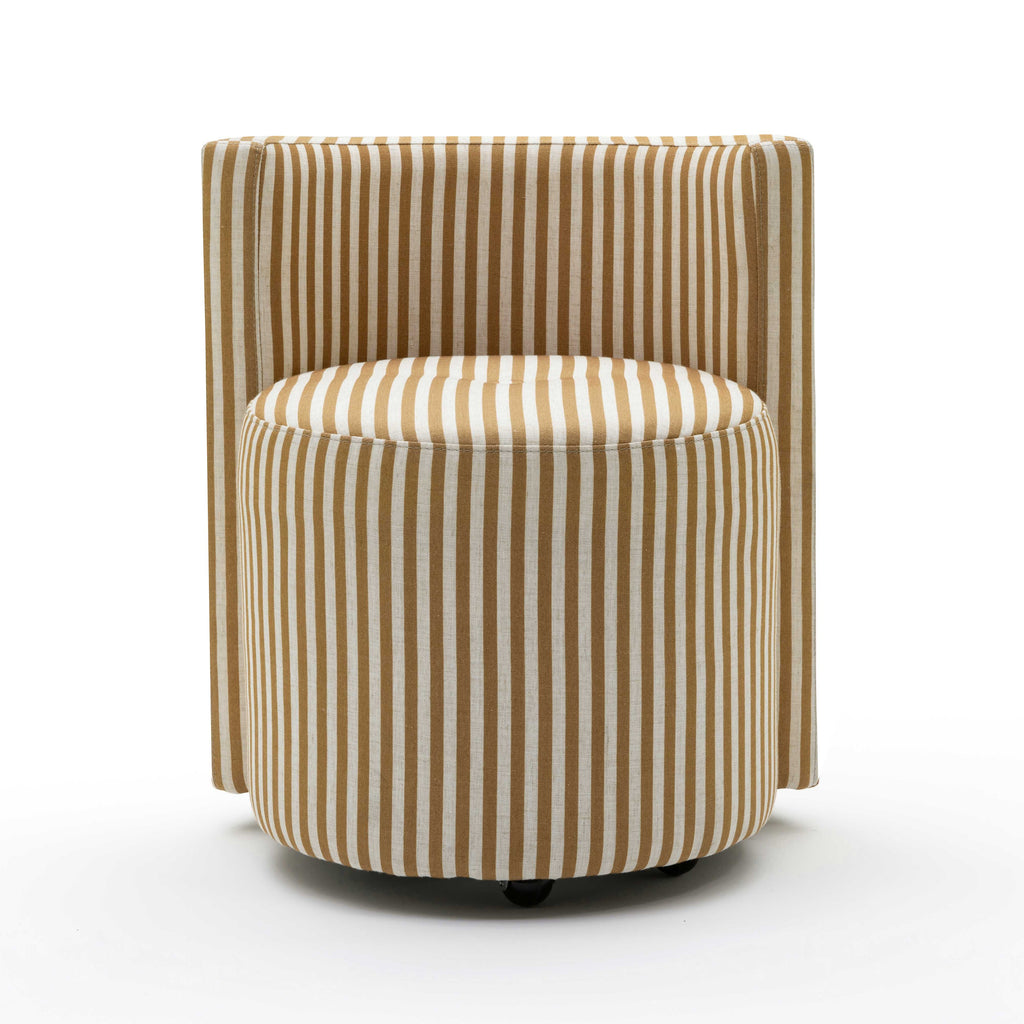 Alyssa Striped Linen Rolling Desk Chair
