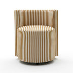 Alyssa Striped Linen Rolling Desk Chair