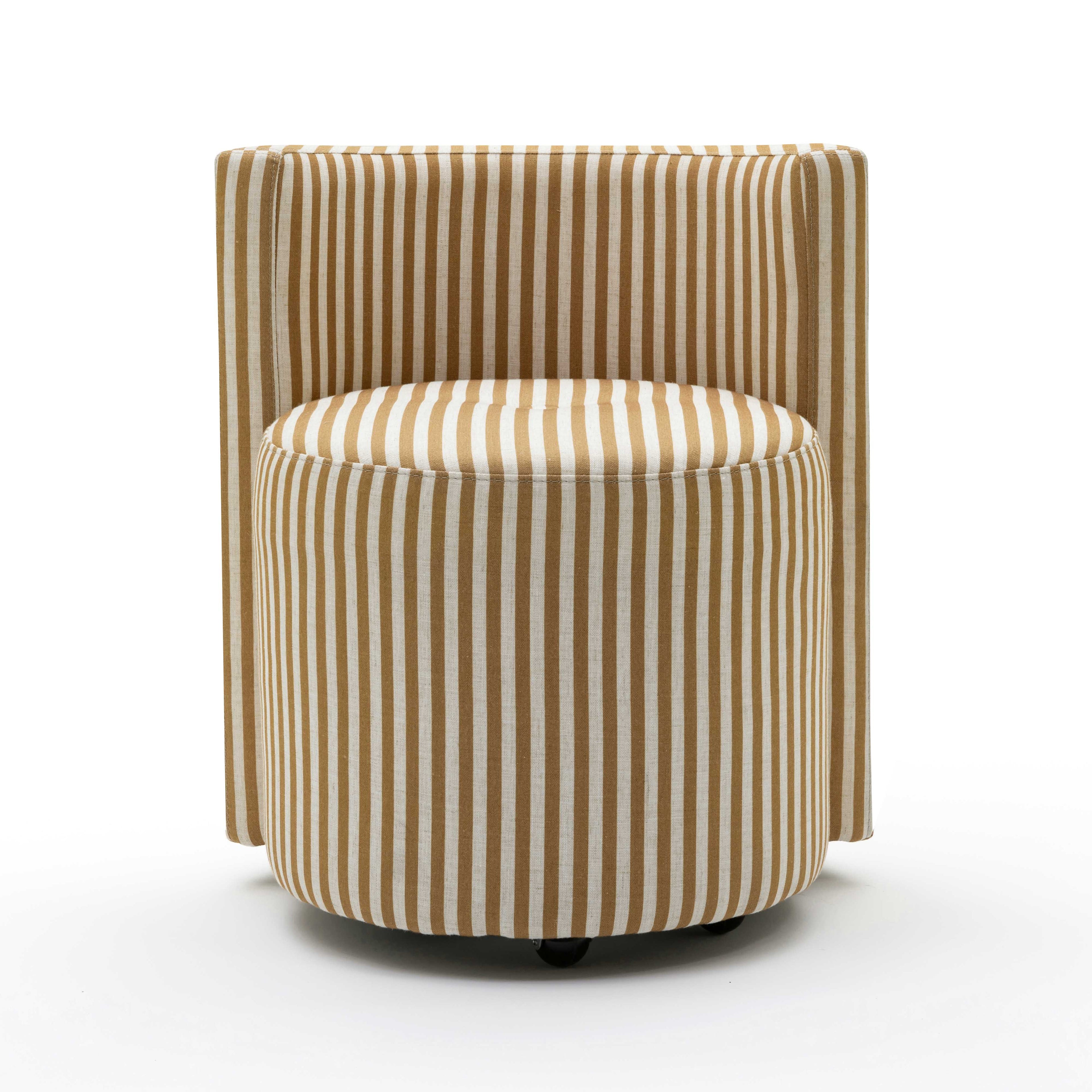 Alyssa Striped Linen Rolling Desk Chair