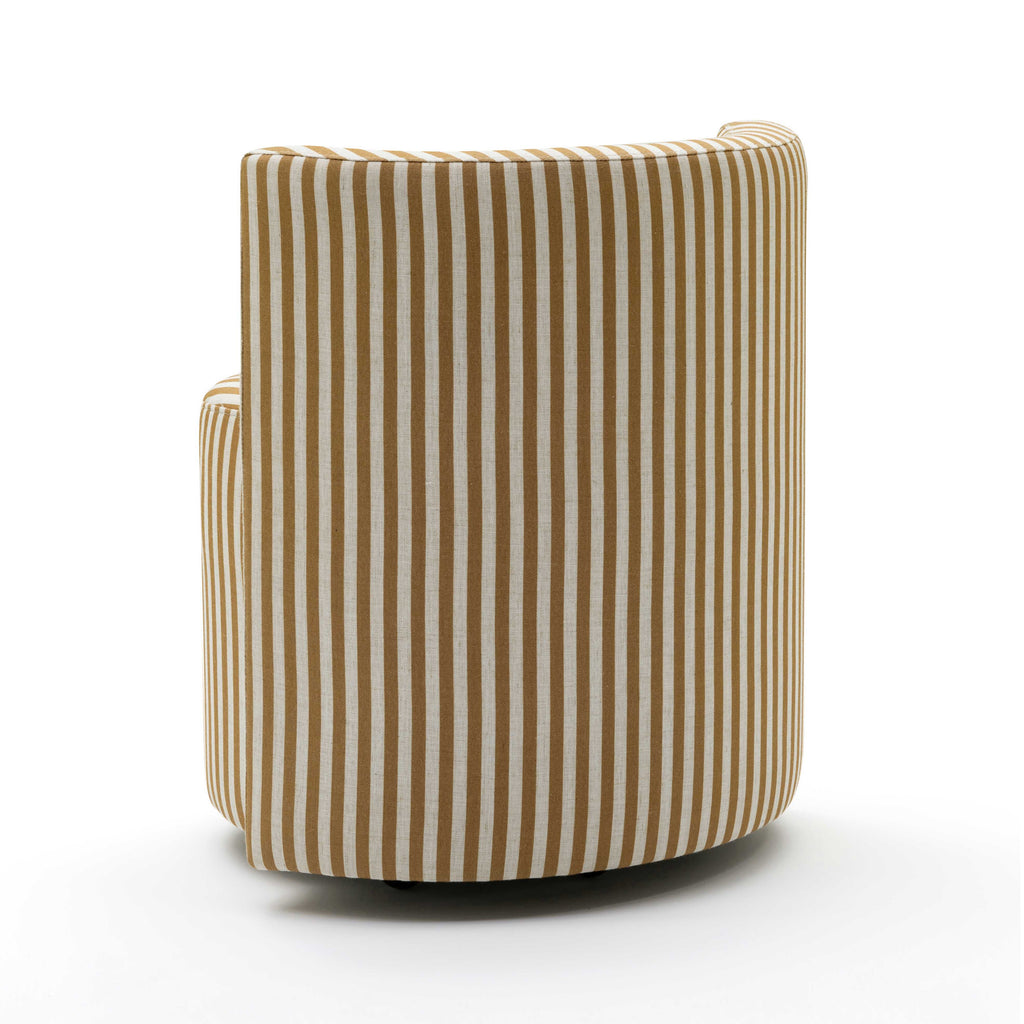 Alyssa Striped Linen Rolling Desk Chair