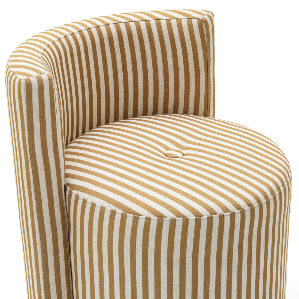 Alyssa Striped Linen Rolling Desk Chair