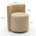 Alyssa Striped Linen Rolling Desk Chair
