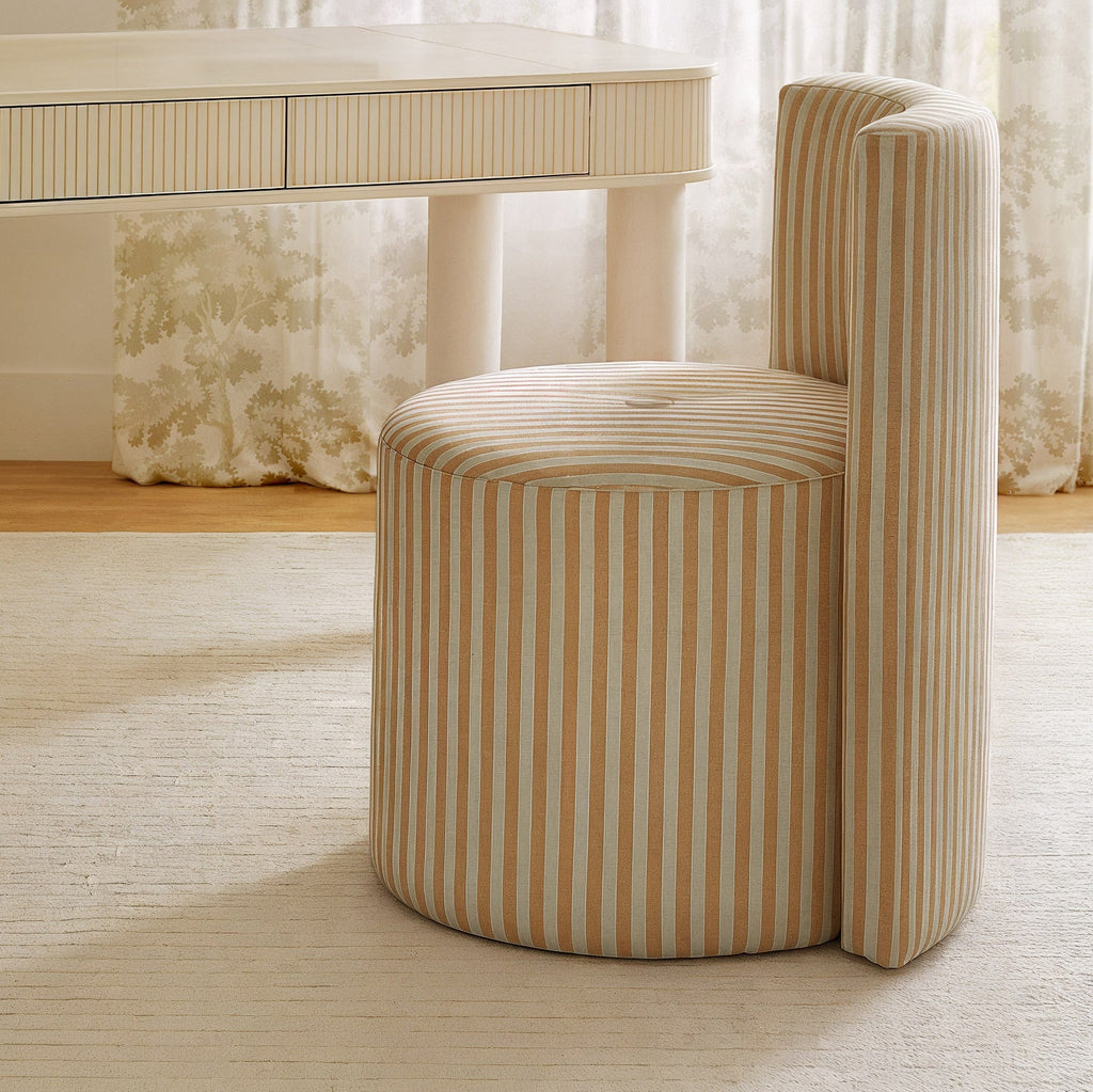 Alyssa Striped Linen Rolling Desk Chair