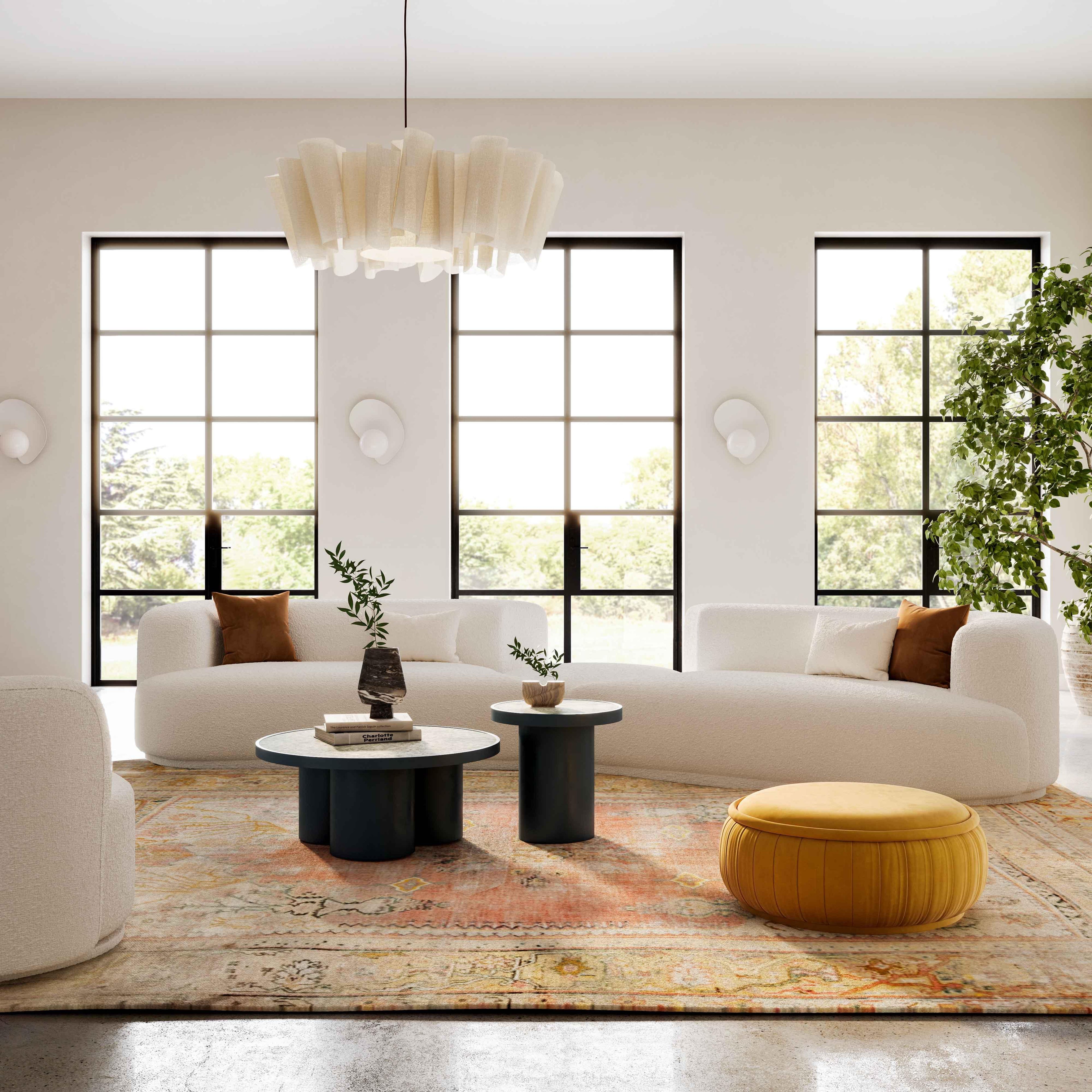 Fickle 3-Piece Cream Boucle Modular Sectional