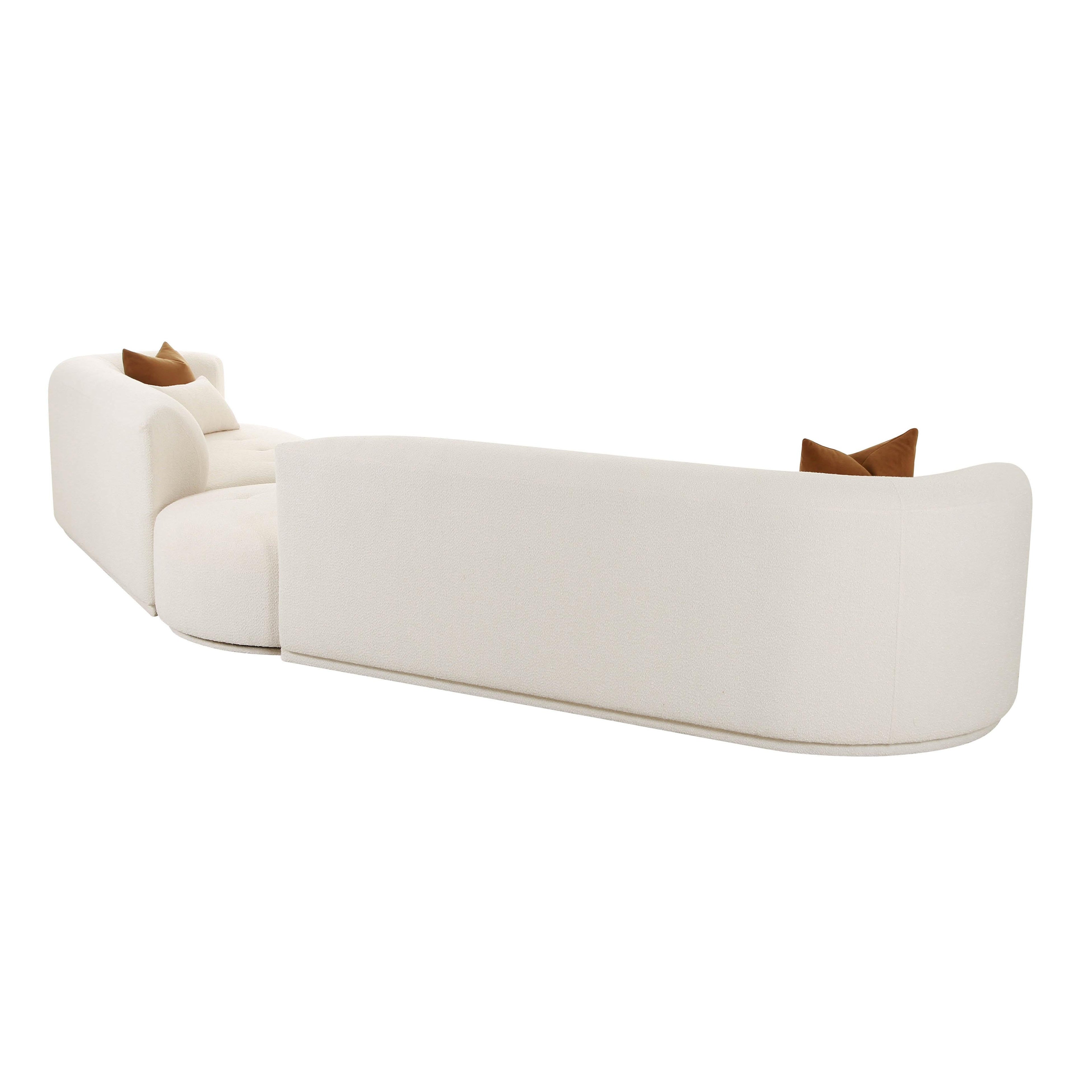 Fickle 3-Piece Cream Boucle Modular Sectional
