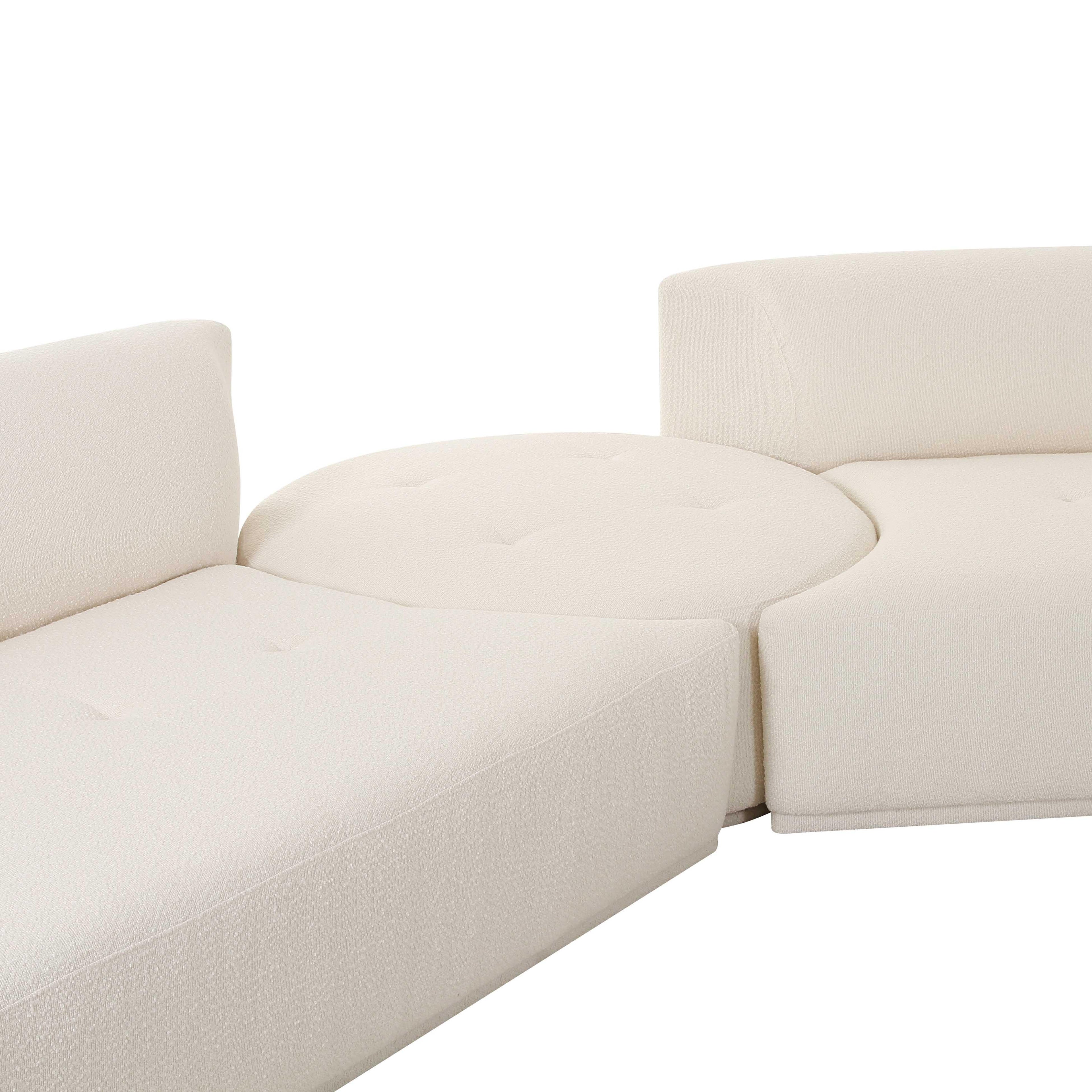 Fickle 3-Piece Cream Boucle Modular Sectional