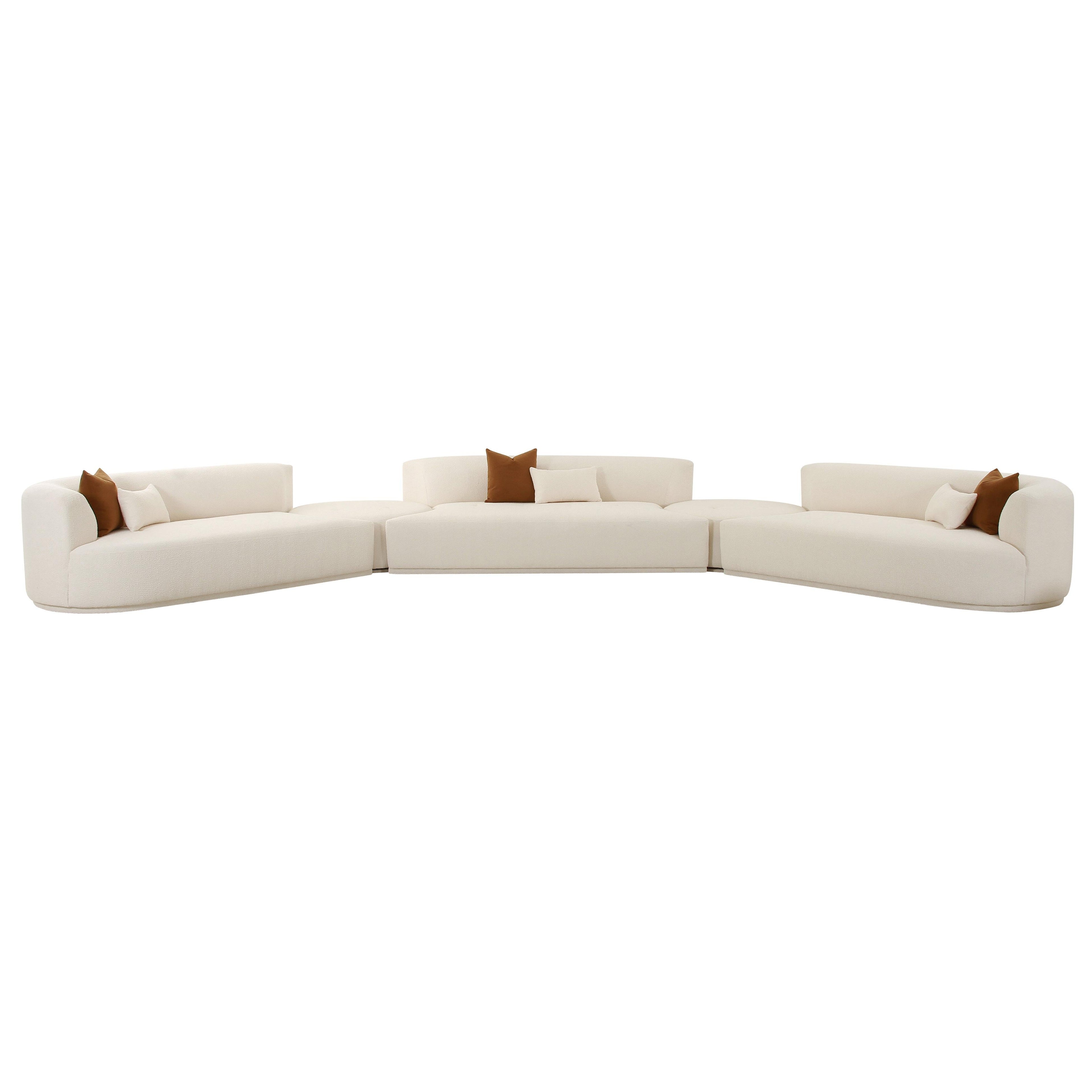 Fickle 5-Piece Cream Boucle Modular Sectional