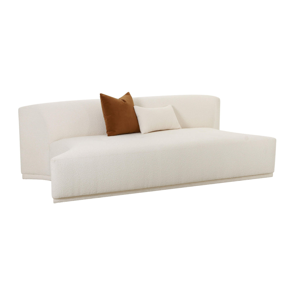 Fickle 84 Cream Boucle Modular Armless Loveseat