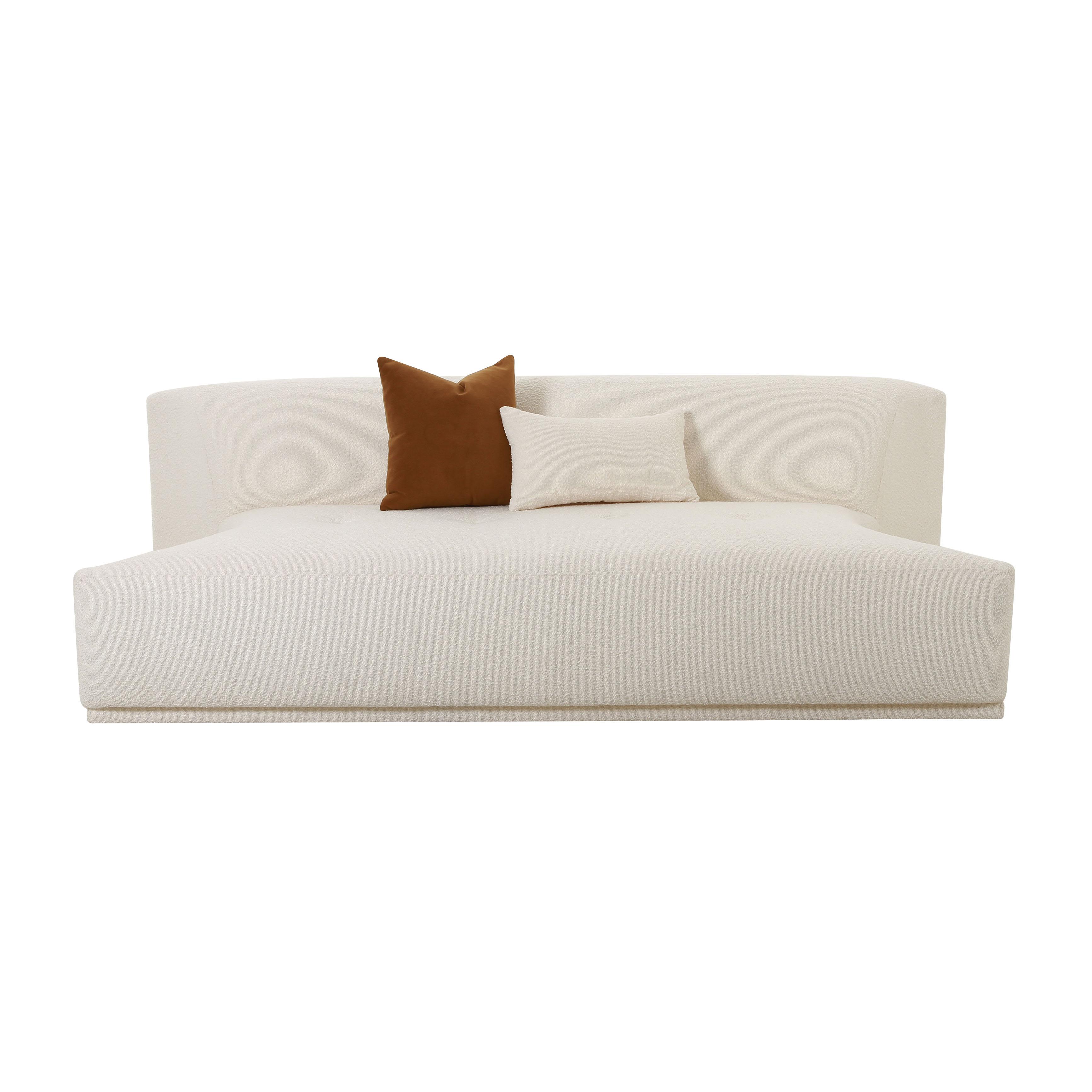 Fickle 84 Cream Boucle Modular Armless Loveseat