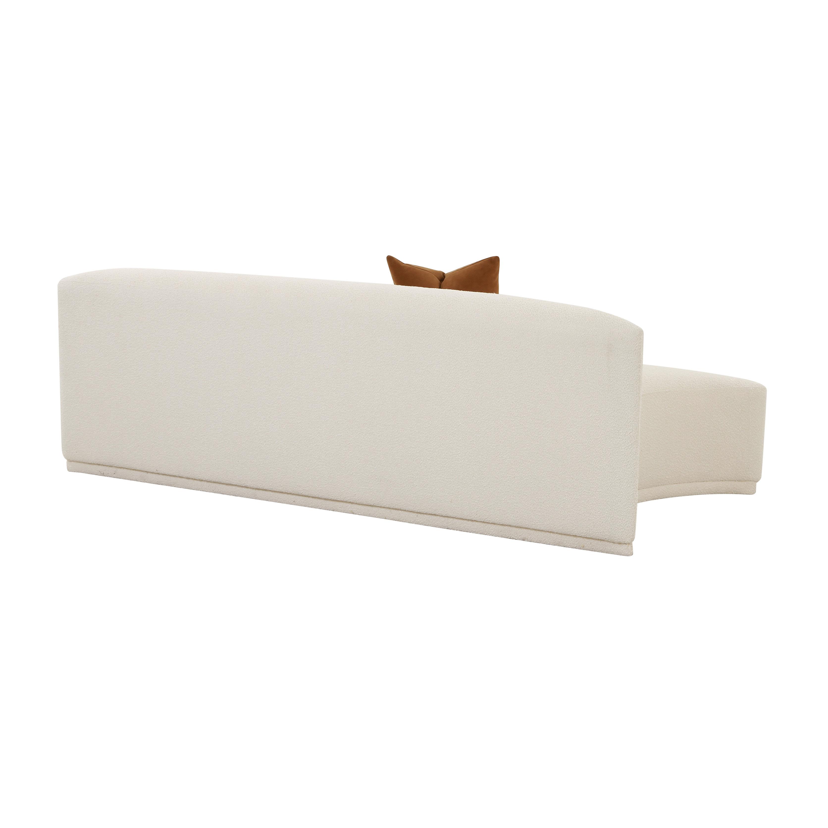 Fickle 84 Cream Boucle Modular Armless Loveseat