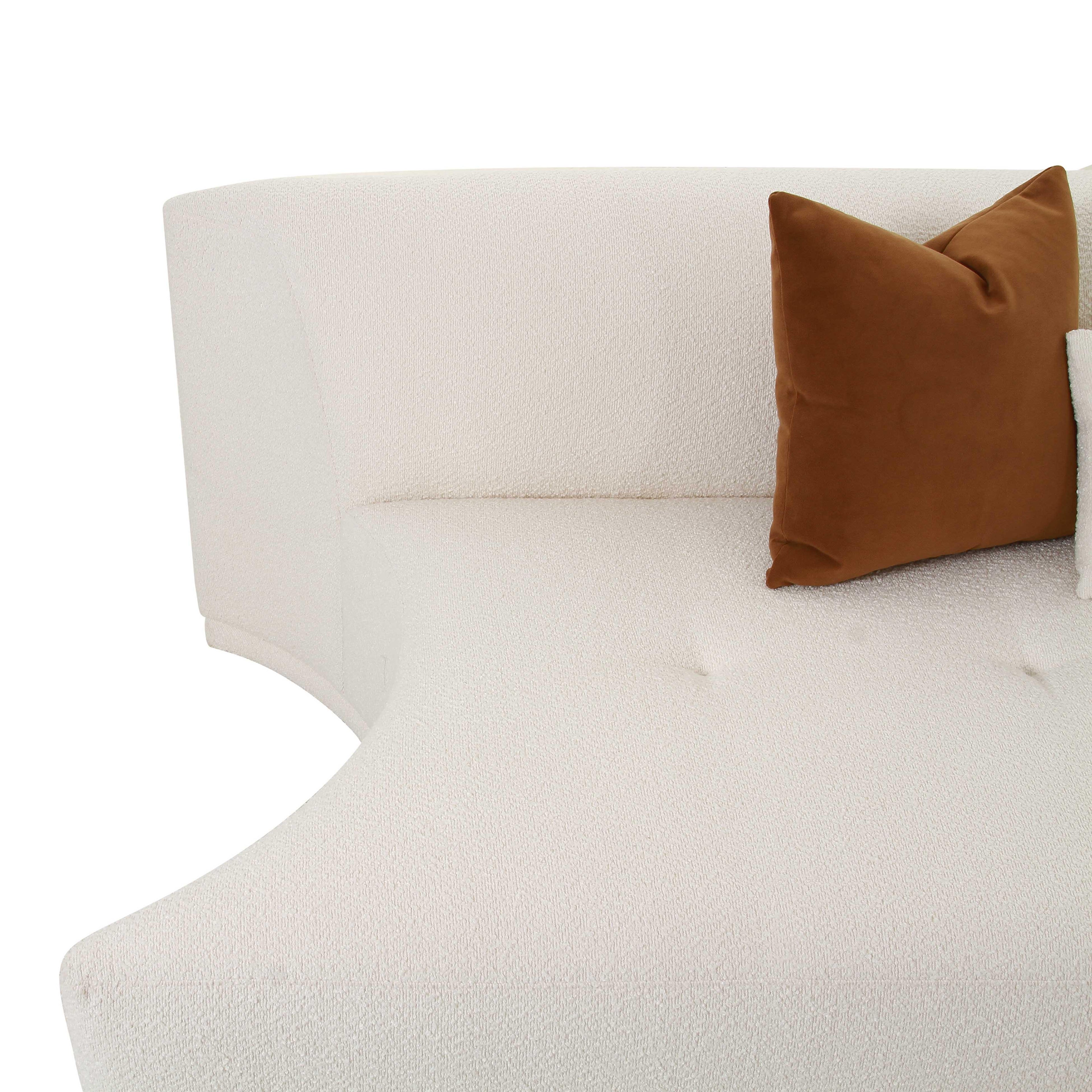 Fickle 84 Cream Boucle Modular Armless Loveseat