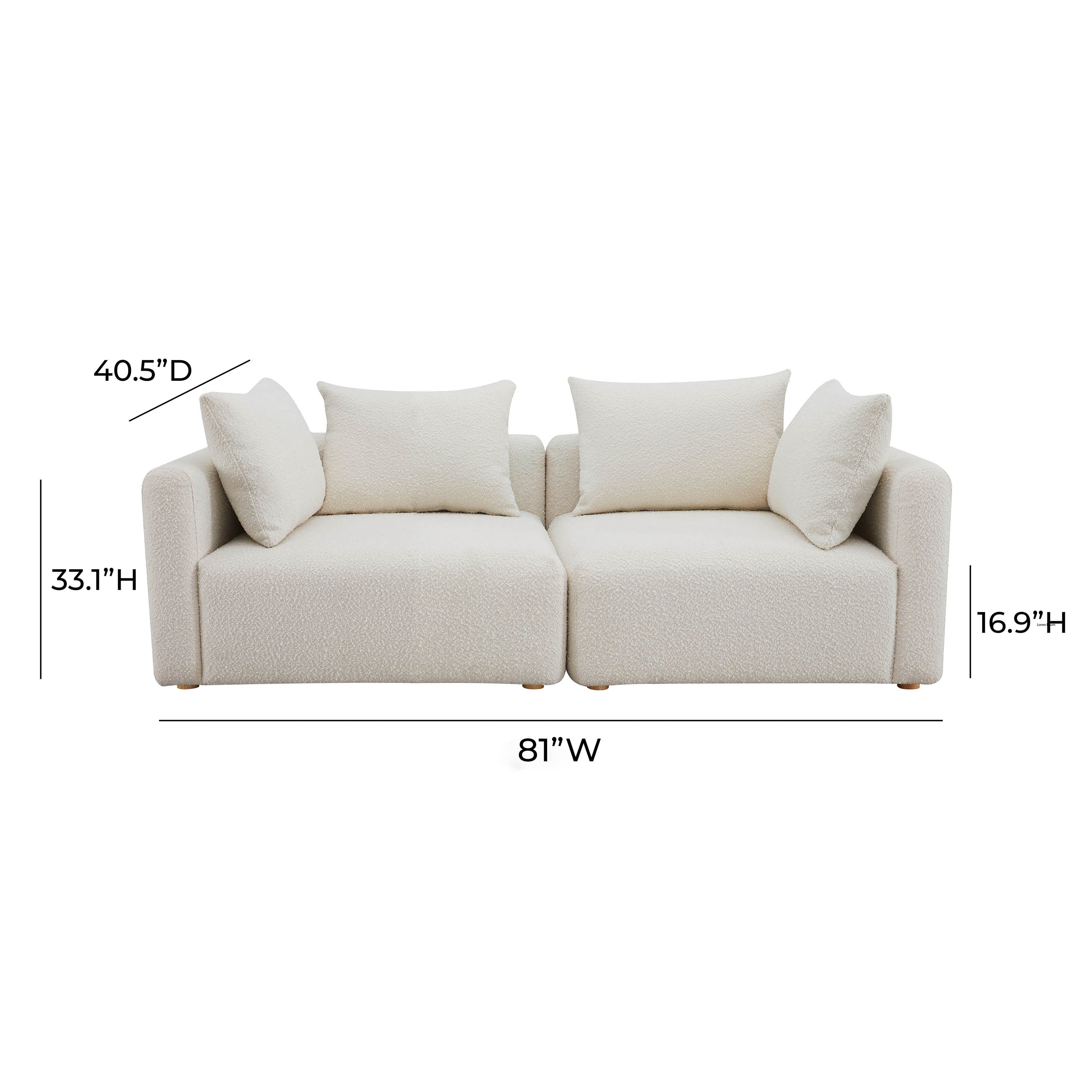 Hangover 81 Cream Boucle Loveseat