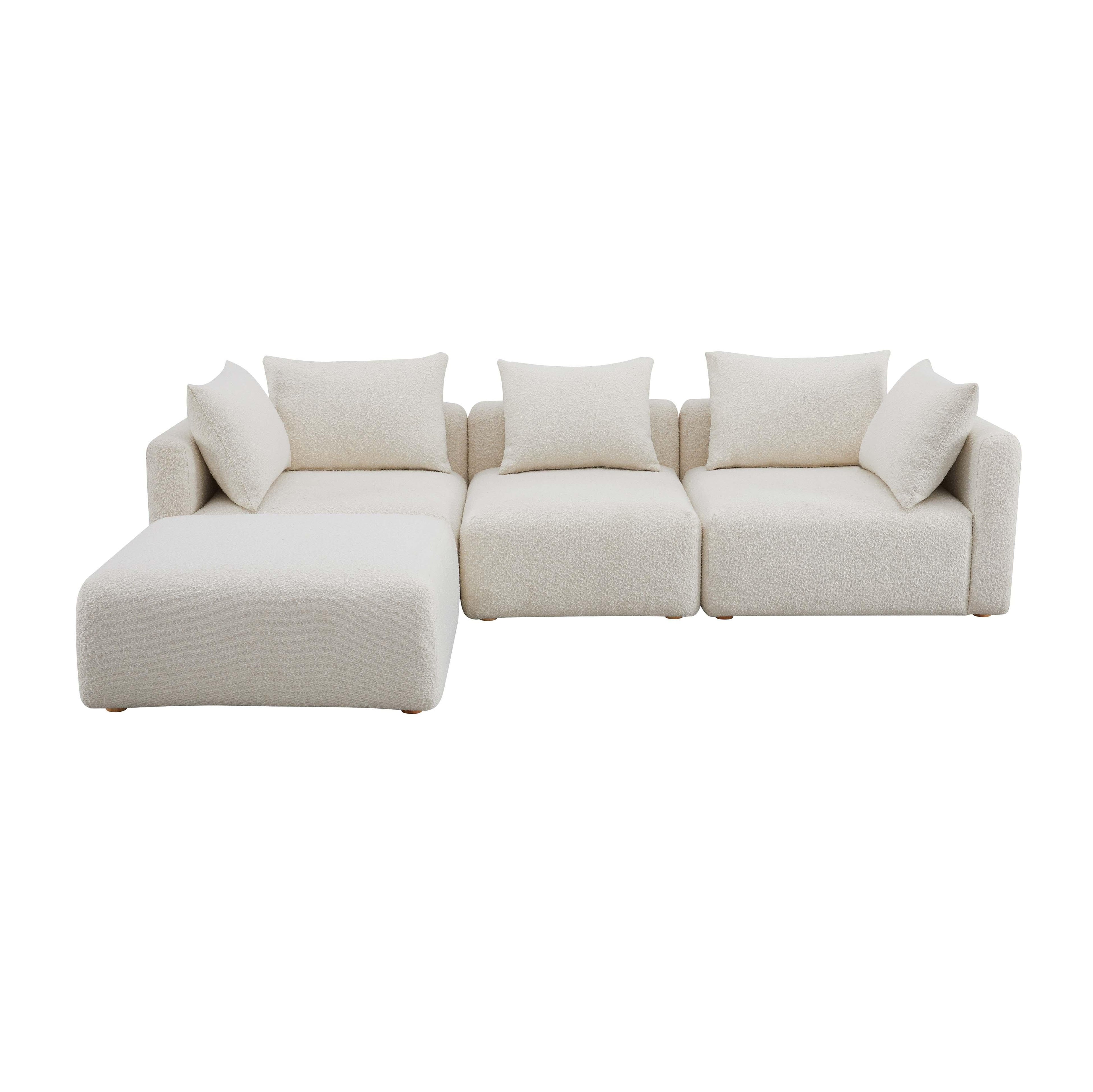 Hangover 4-Piece Cream Boucle Modular Sectional