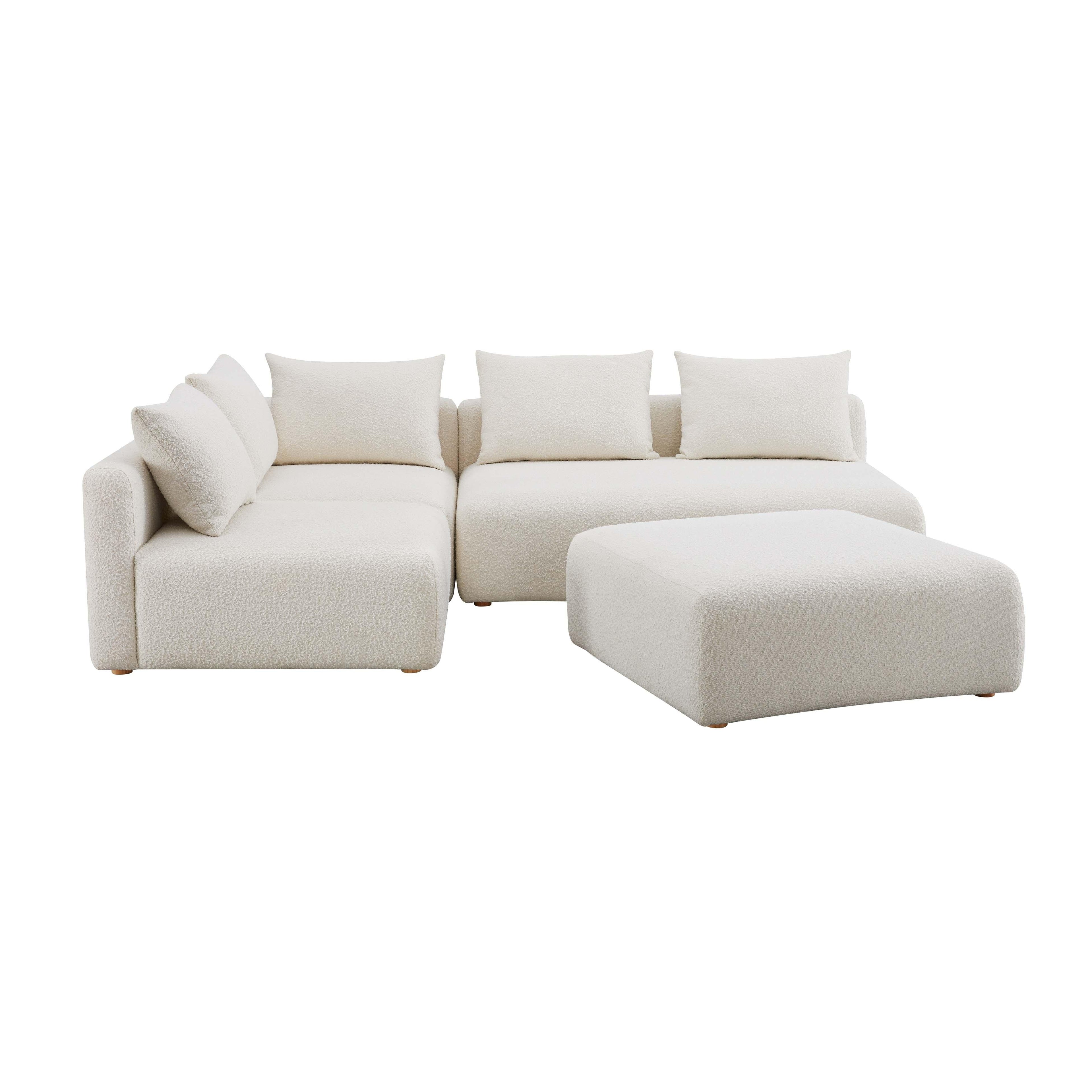 Hangover 4-Piece Cream Boucle Modular Chaise Sectional