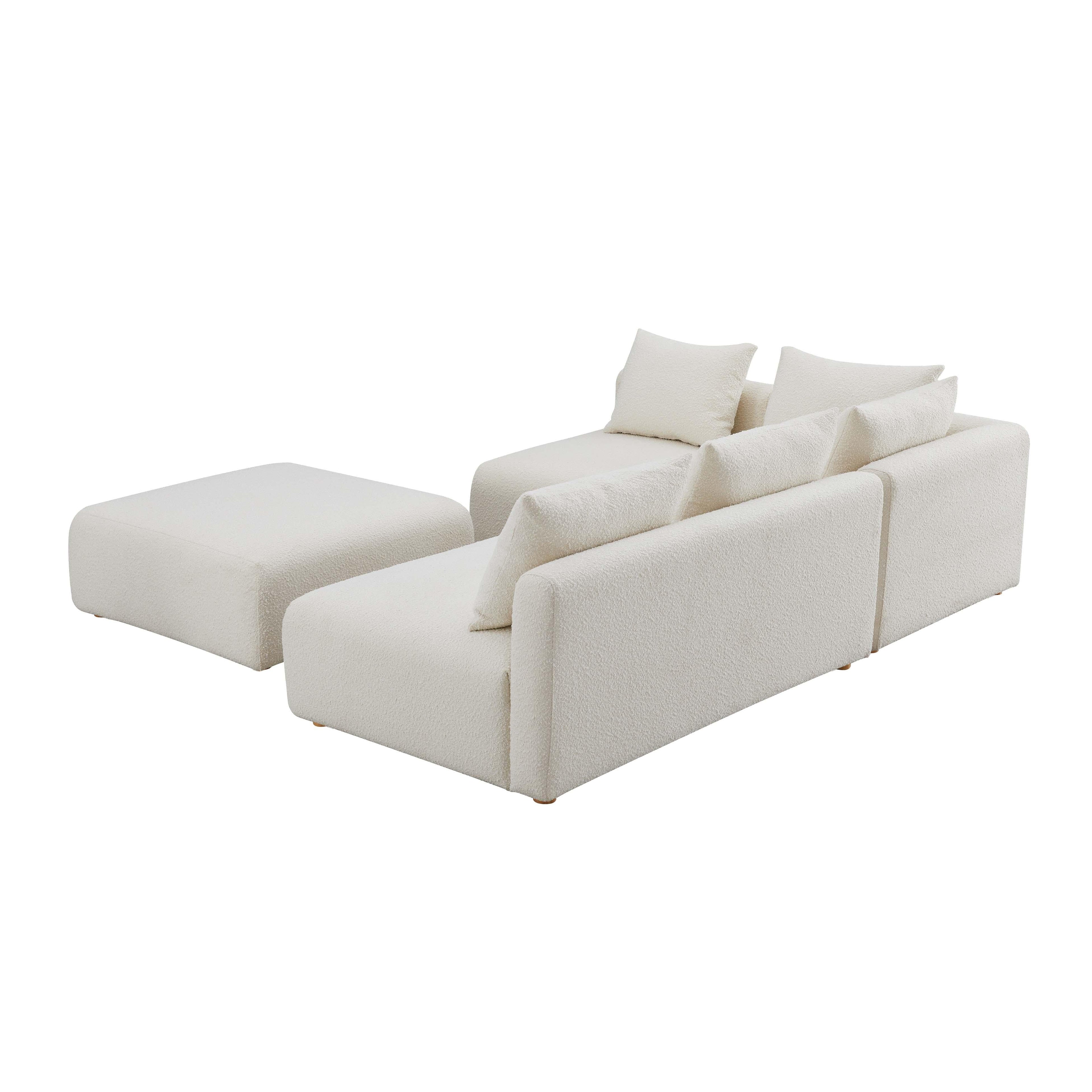 Hangover 4-Piece Cream Boucle Modular Chaise Sectional